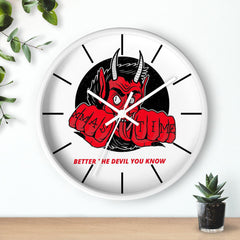 Better the devil you know Xmas time - Wall Clock - Witty Twisters Fashions