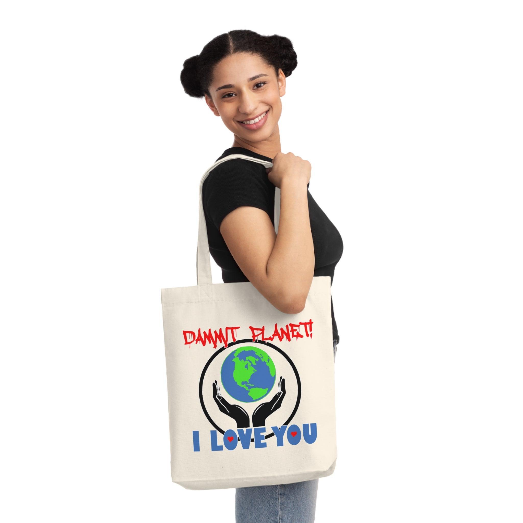Dammit Planet! I Love You - Woven Tote Bag - Witty Twisters Fashions