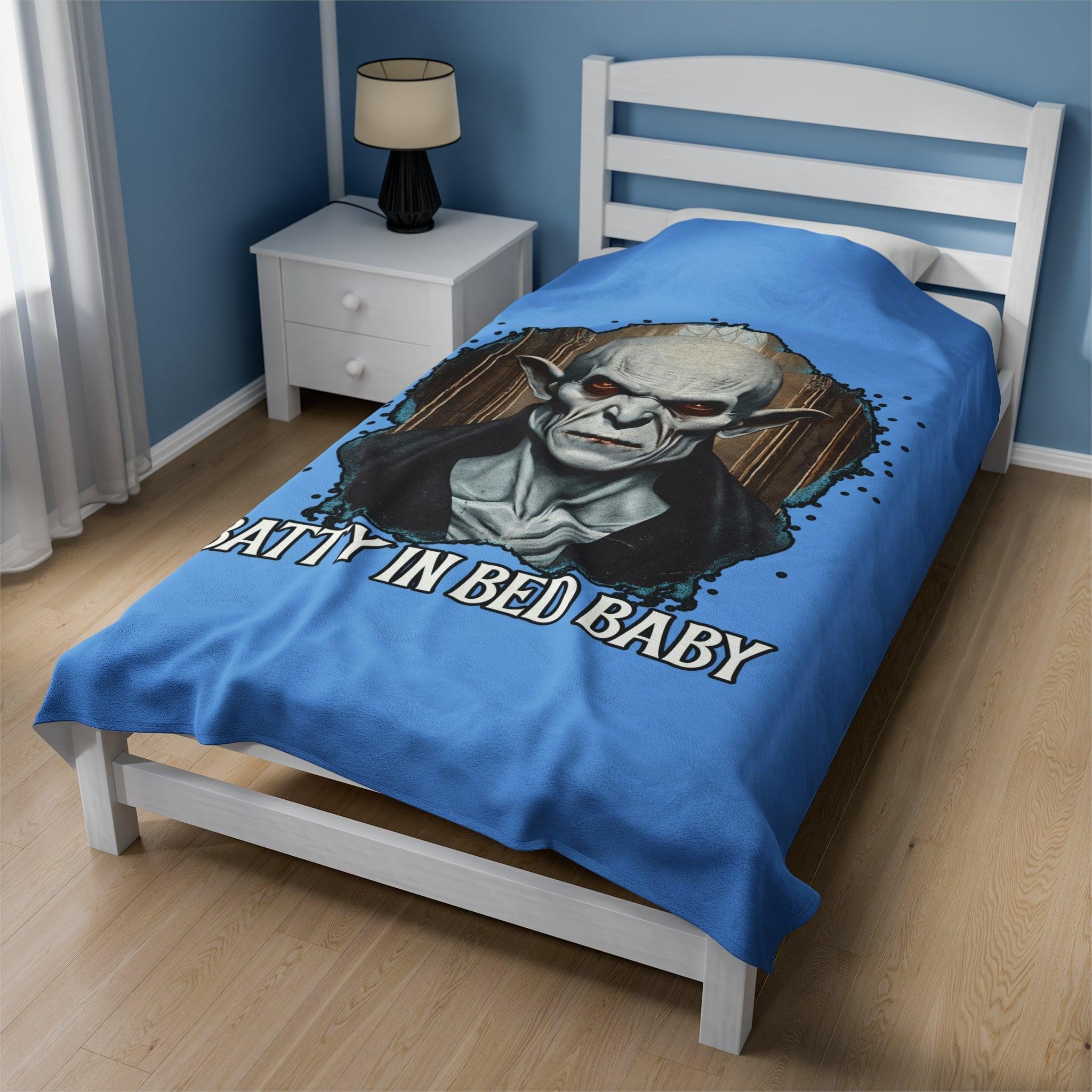 Batty In Bed Baby - Velveteen Plush Blanket - Witty Twisters Fashions