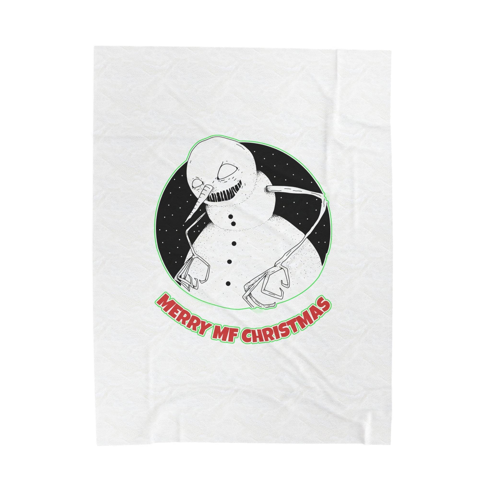 Merry MF Christmas - Velveteen Plush Blanket - Witty Twisters Fashions