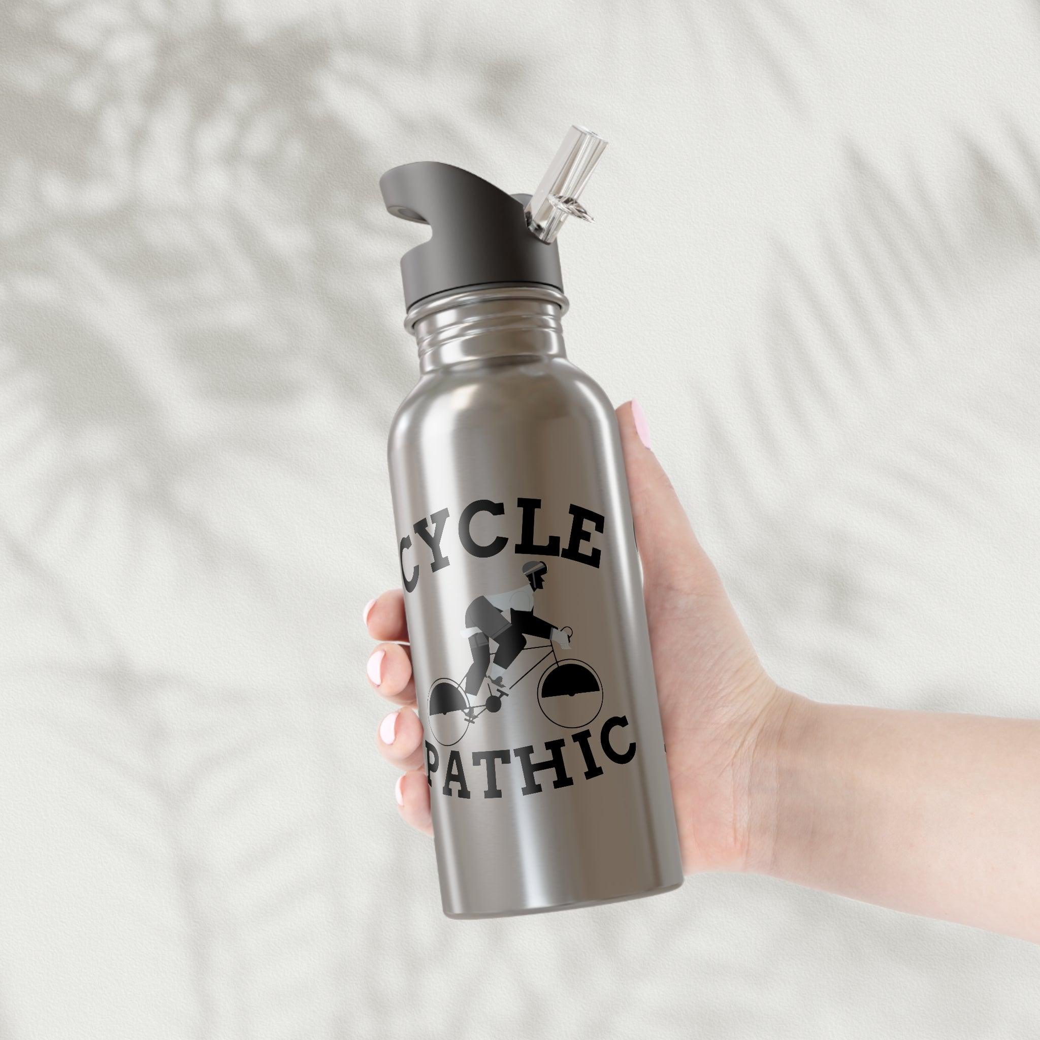 Cycle Pathic - Stainless Steel Water Bottle With Straw, 20oz - Witty Twisters Fashions