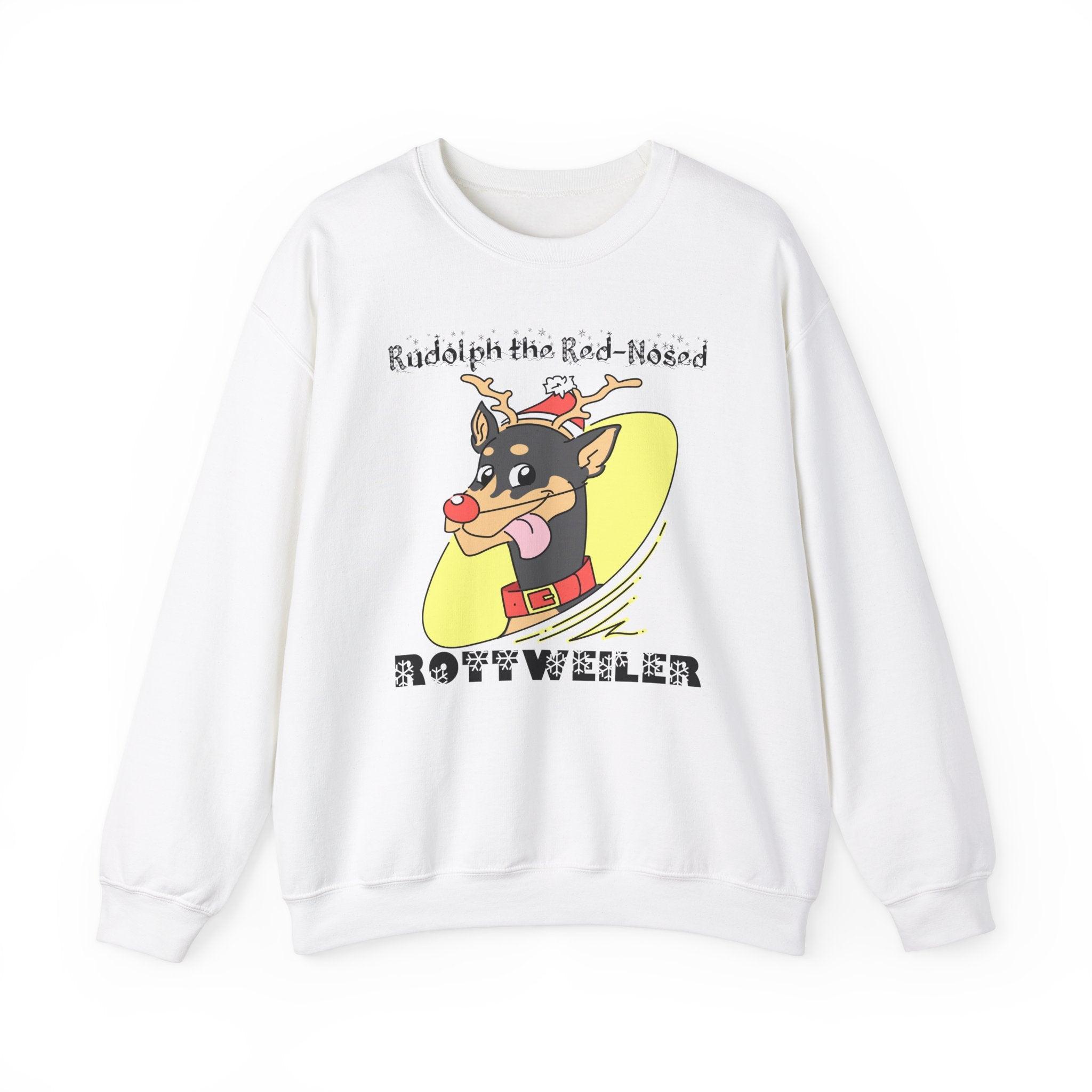 Rudolph The Red-Nosed Rottweiler - Sweatshirt - Witty Twisters Fashions