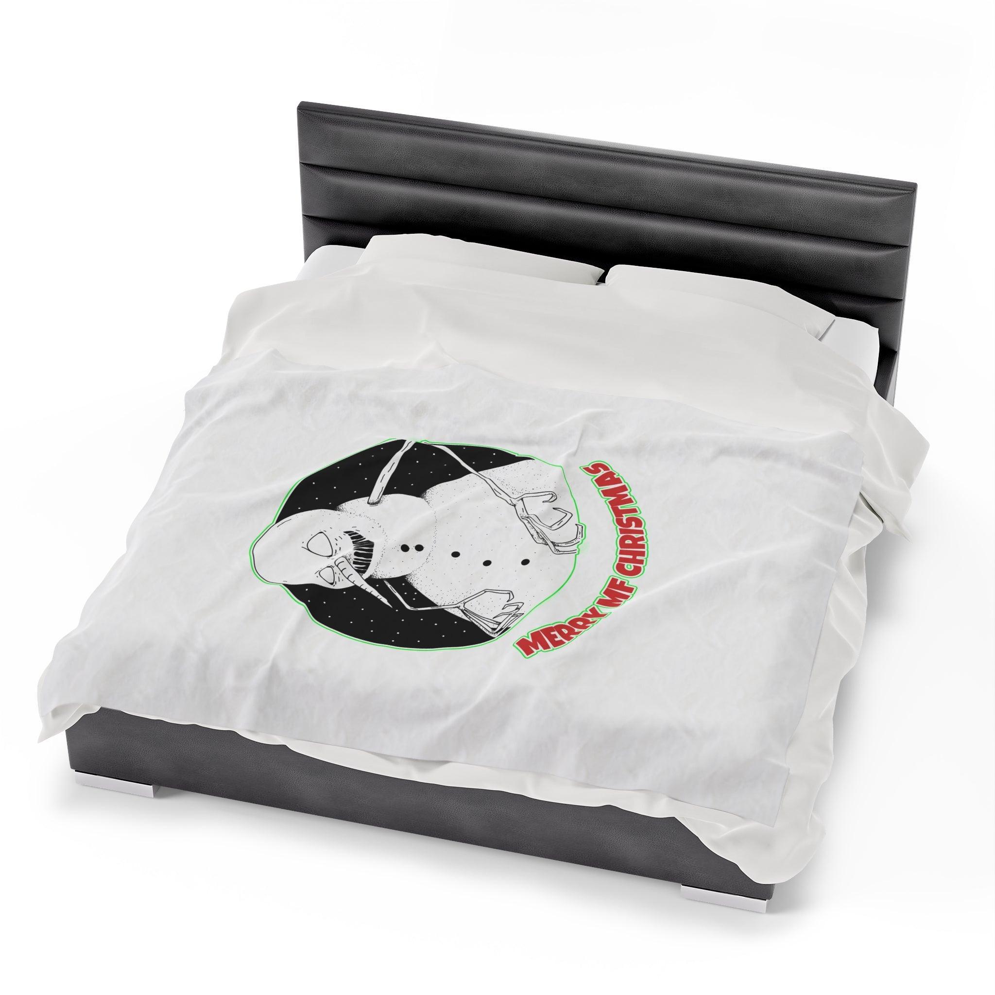 Merry MF Christmas - Velveteen Plush Blanket - Witty Twisters Fashions