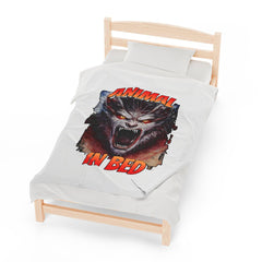 Animal In Bed - Velveteen Plush Blanket - Witty Twisters Fashions