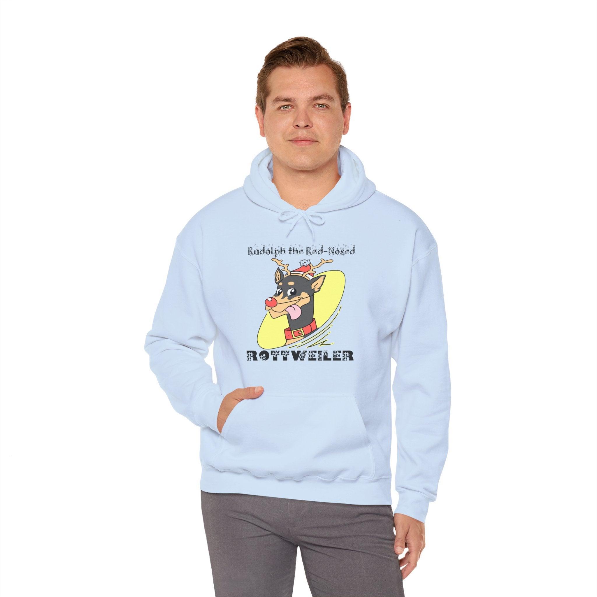 Rudolph The Red-Nosed Rottweiler - Hoodie - Witty Twisters Fashions