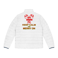 Keep Calm and Merry On - Men’s Puffer Jacket - Witty Twisters Fashions