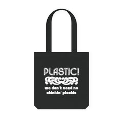 Plastic! We don't need no stinkin' plastic - Woven Tote Bag - Witty Twisters Fashions