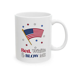 Red, white and blow me - Ceramic Coffee Mug 11oz, 15oz - Witty Twisters Fashions