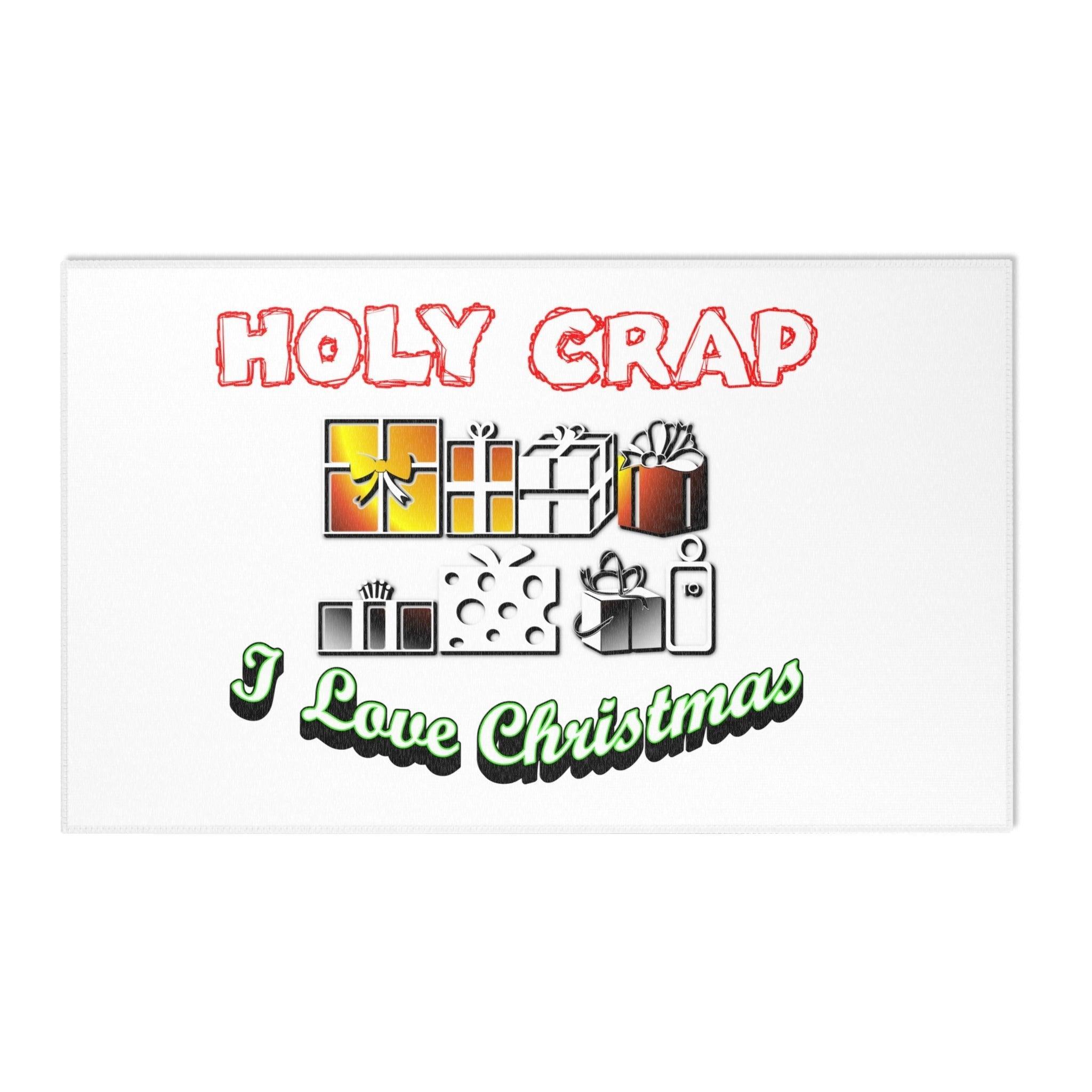Holy Crap I Love Christmas - Area Rug - Witty Twisters Fashions