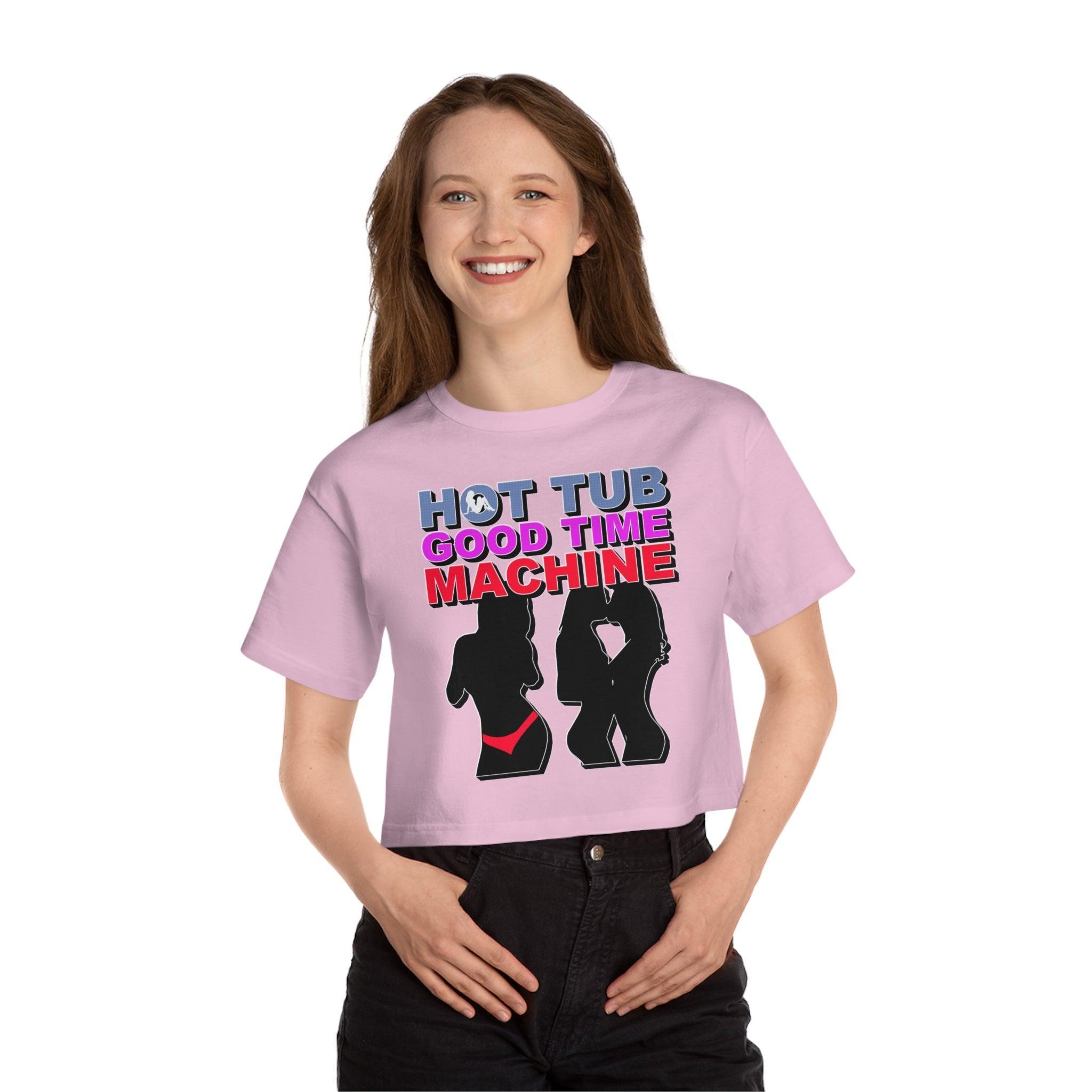 Hot Tub Good Time Machine - Women's Champion Crop Top - Witty Twisters Fashions