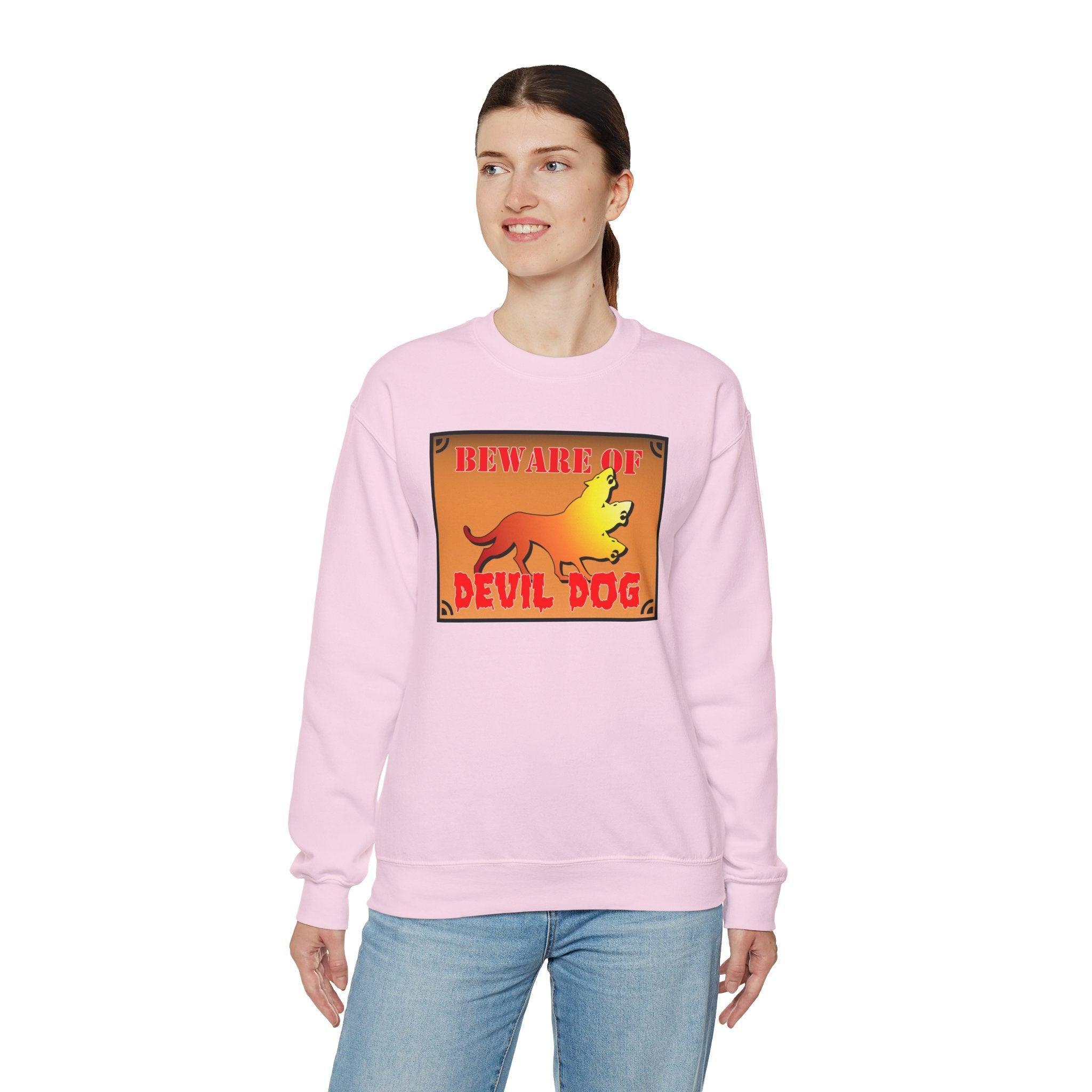 Beware of Devil Dog Sign - Sweatshirt - Witty Twisters Fashions