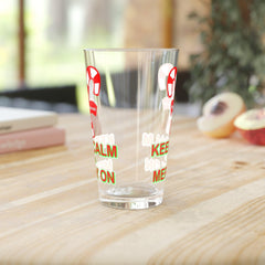 Keep Calm and Merry On - 16oz Pint Glass - Witty Twisters Fashions