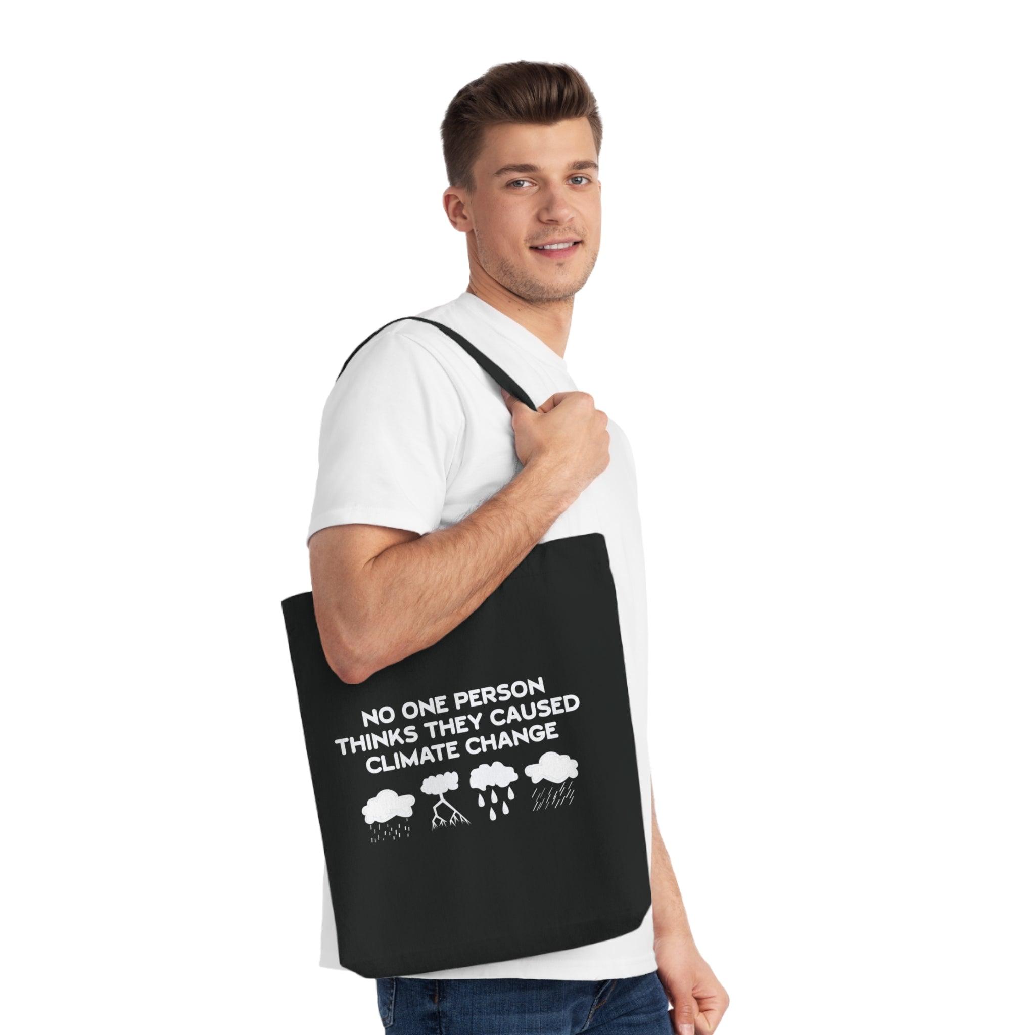 No One Person Thinks They Caused Climate Change - Woven Tote Bag - Witty Twisters Fashions