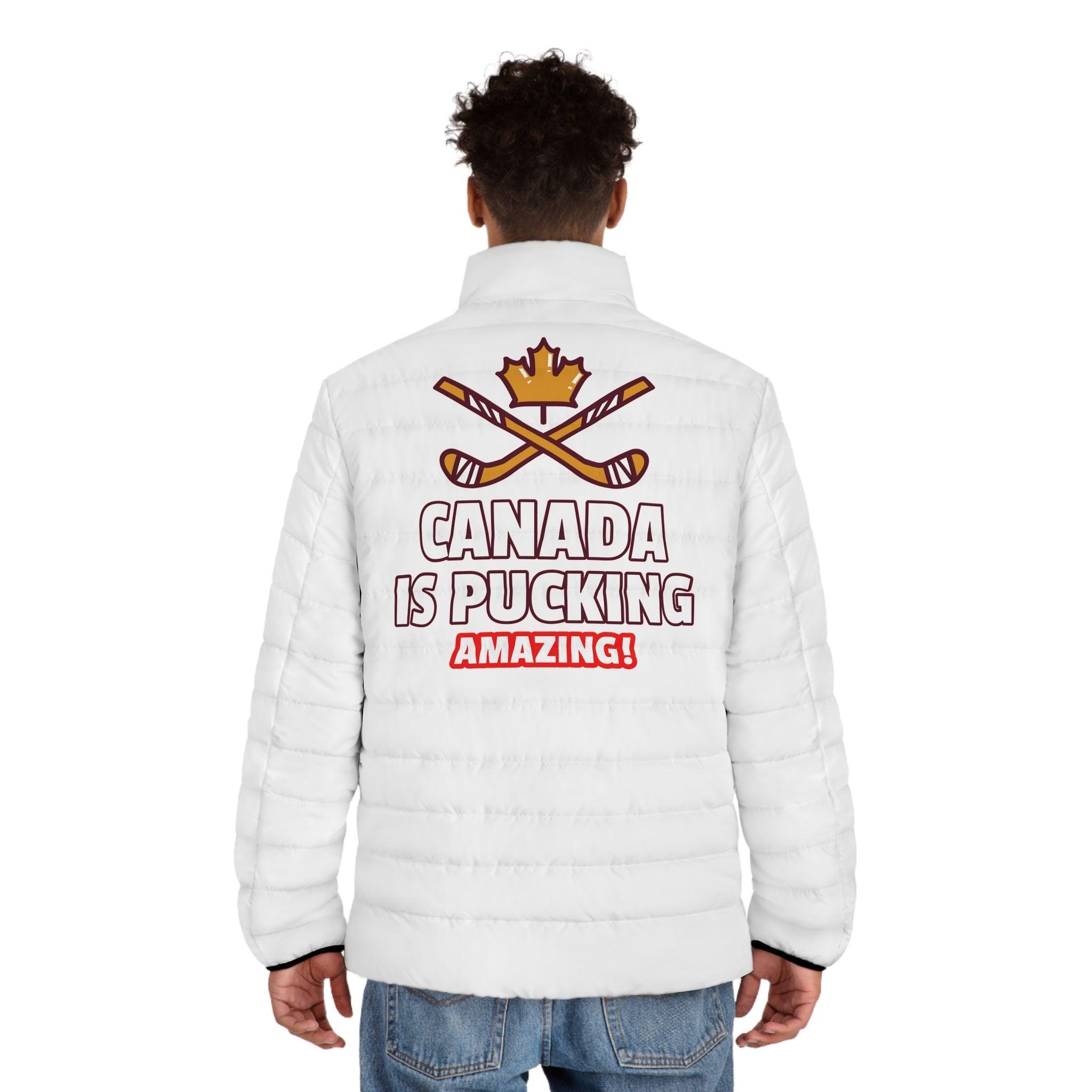 Canada Is Pucking Amazing! - Men's Puffer Jacket - Witty Twisters Fashions