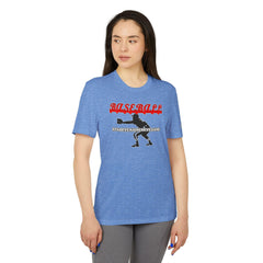Baseball A passive aggressive game - adidas® Unisex Sport T-shirt - Witty Twisters Fashions