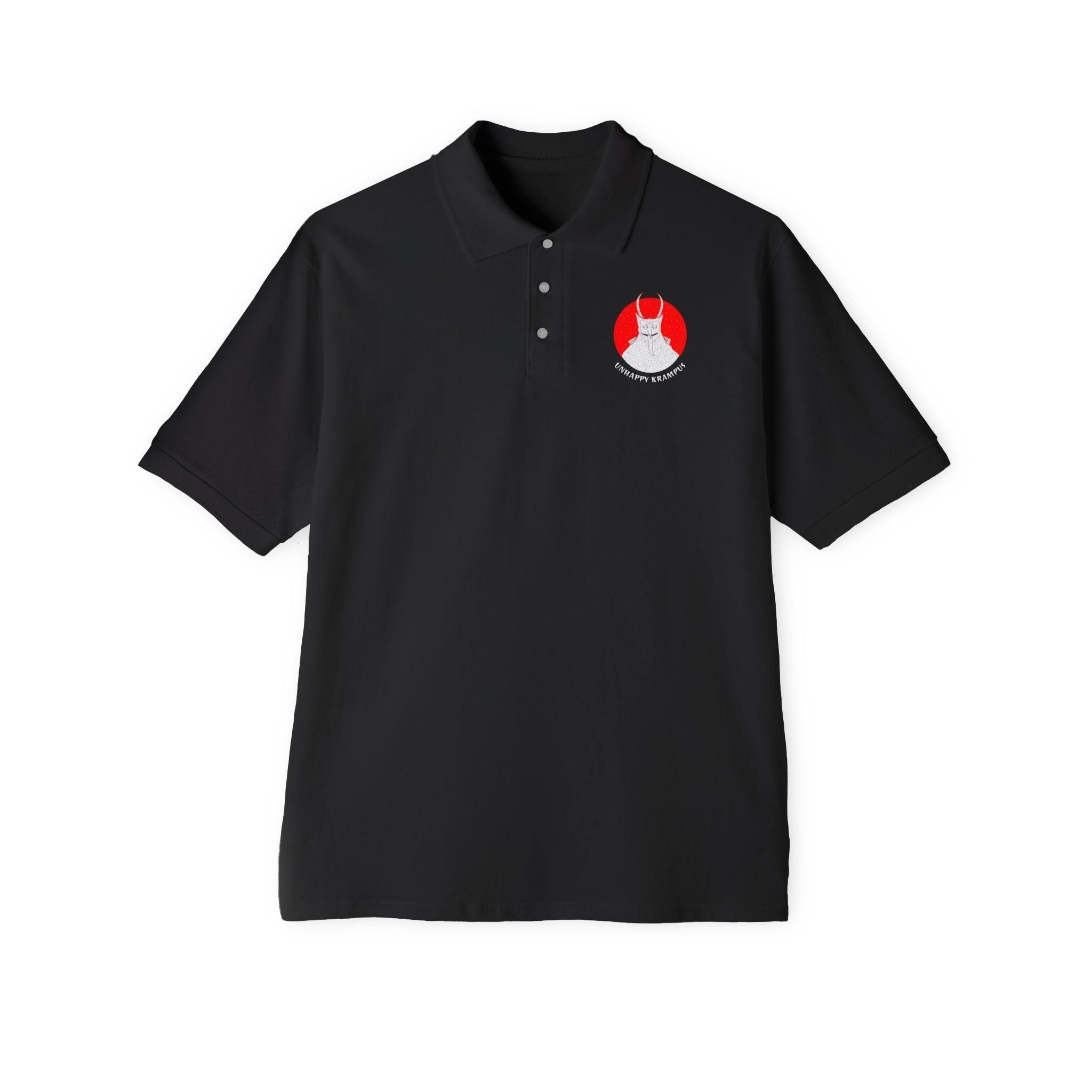 Unhappy Krampus - Men's Piqué Polo Shirt - Witty Twisters Fashions