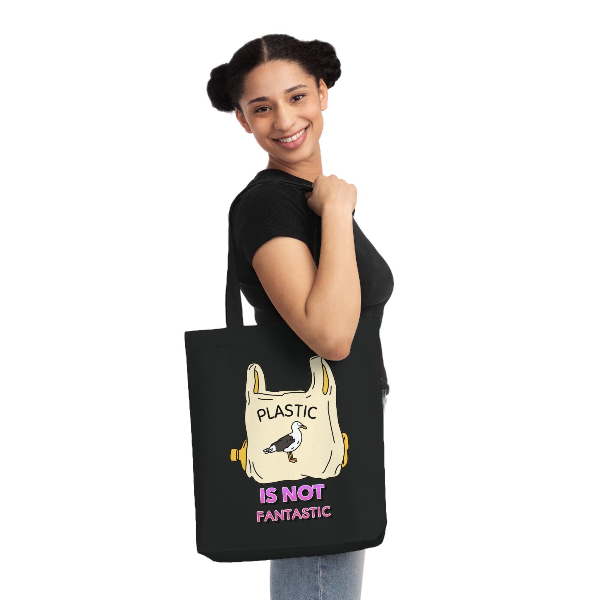 Plastic is not fantastic - Woven Tote Bag - Witty Twisters Fashions