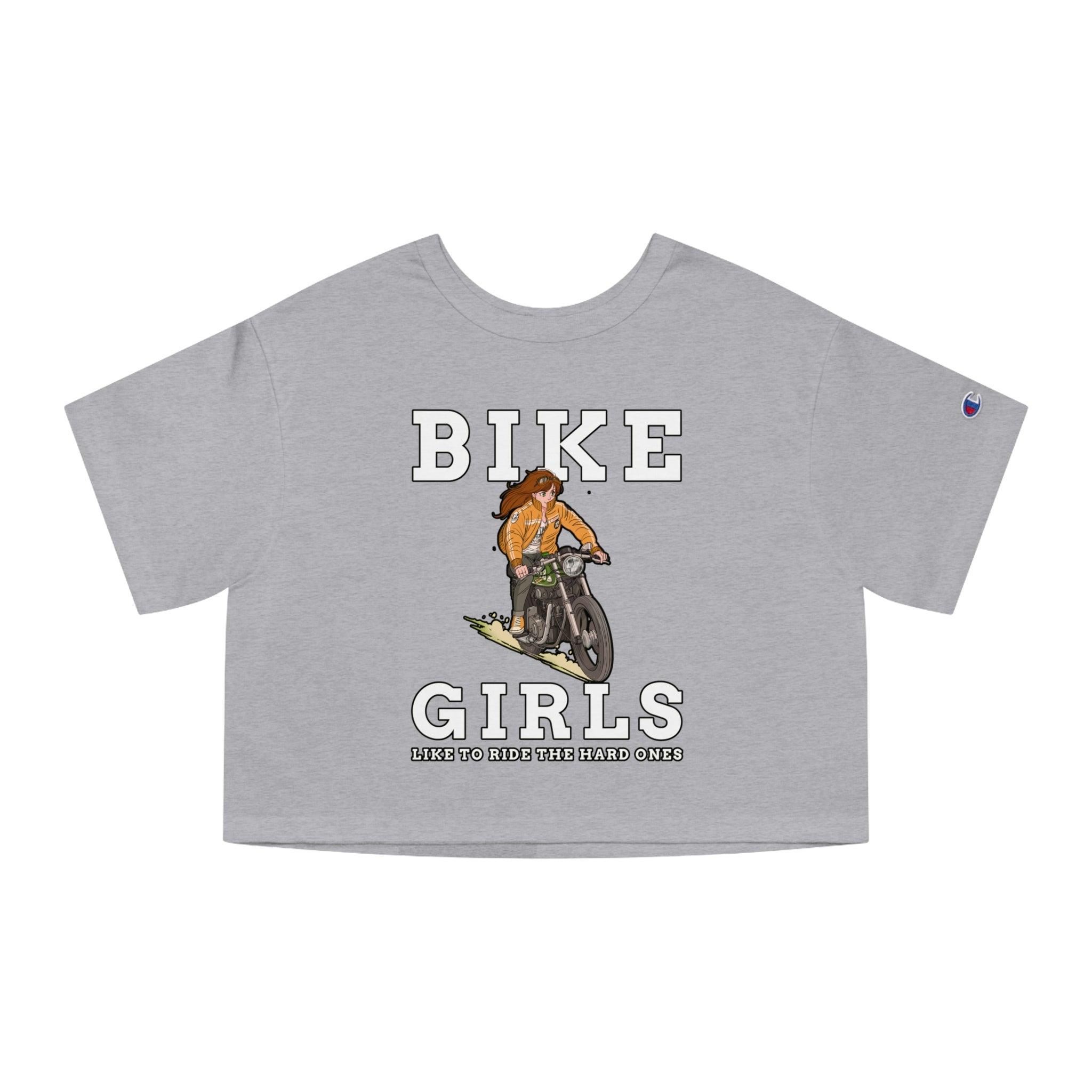 Bike Girls Like to ride the hard ones - Women's Champion Crop Top - Witty Twisters Fashions