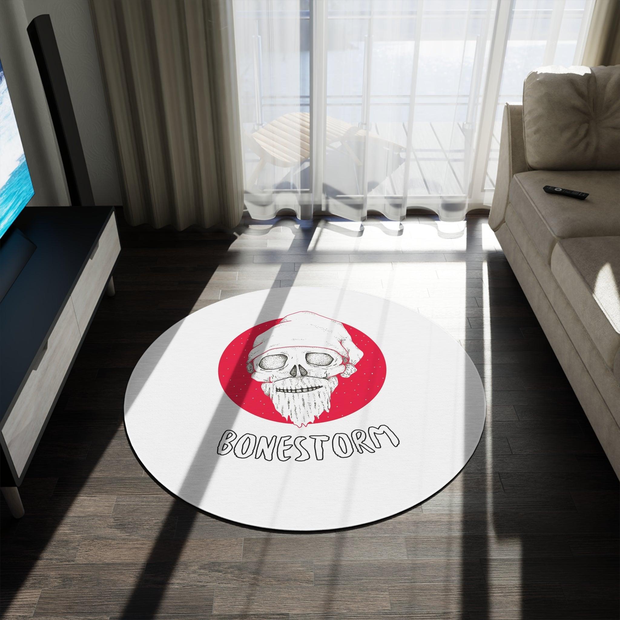 Bonestorm - Round Rug - Witty Twisters Fashions