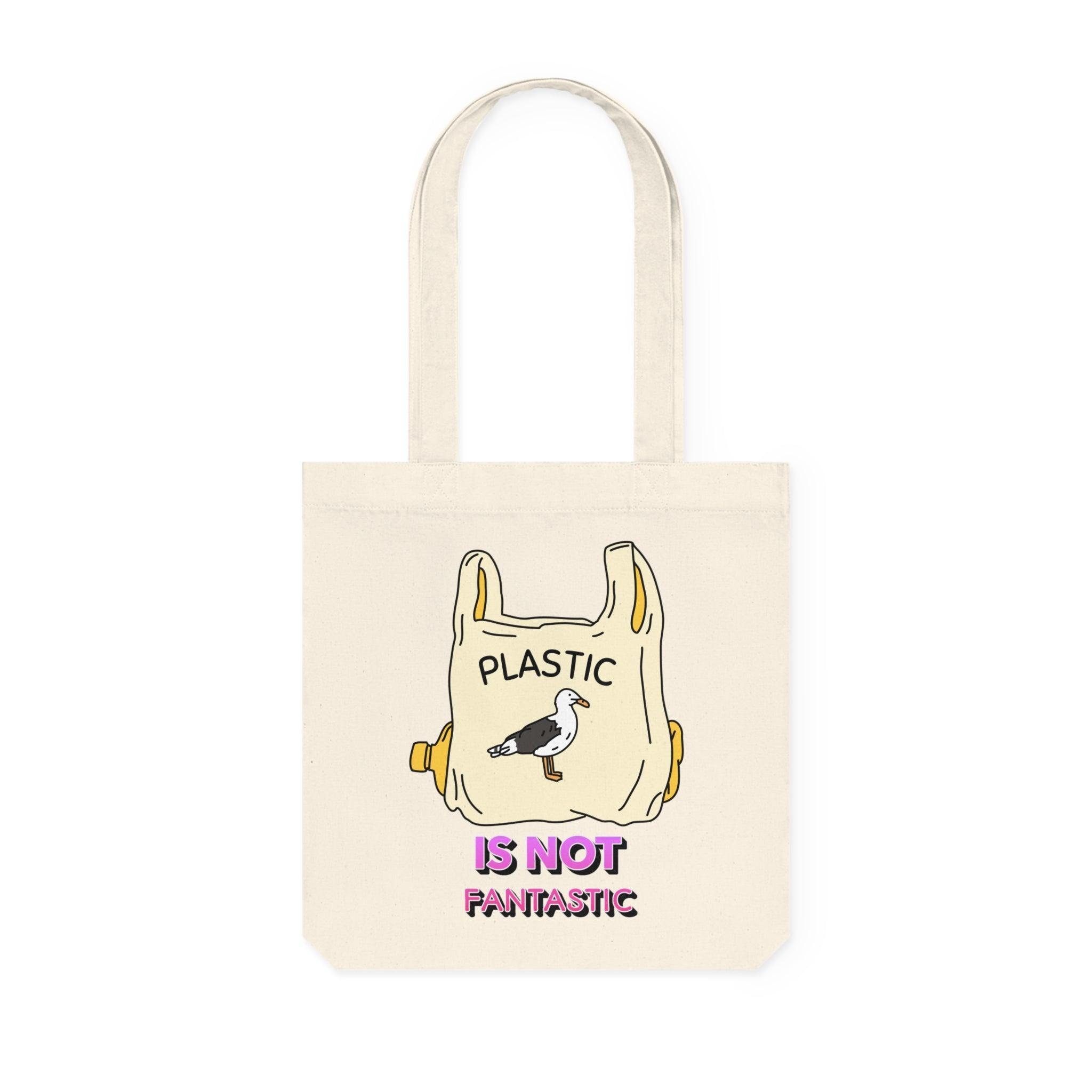 Plastic is not fantastic - Woven Tote Bag - Witty Twisters Fashions