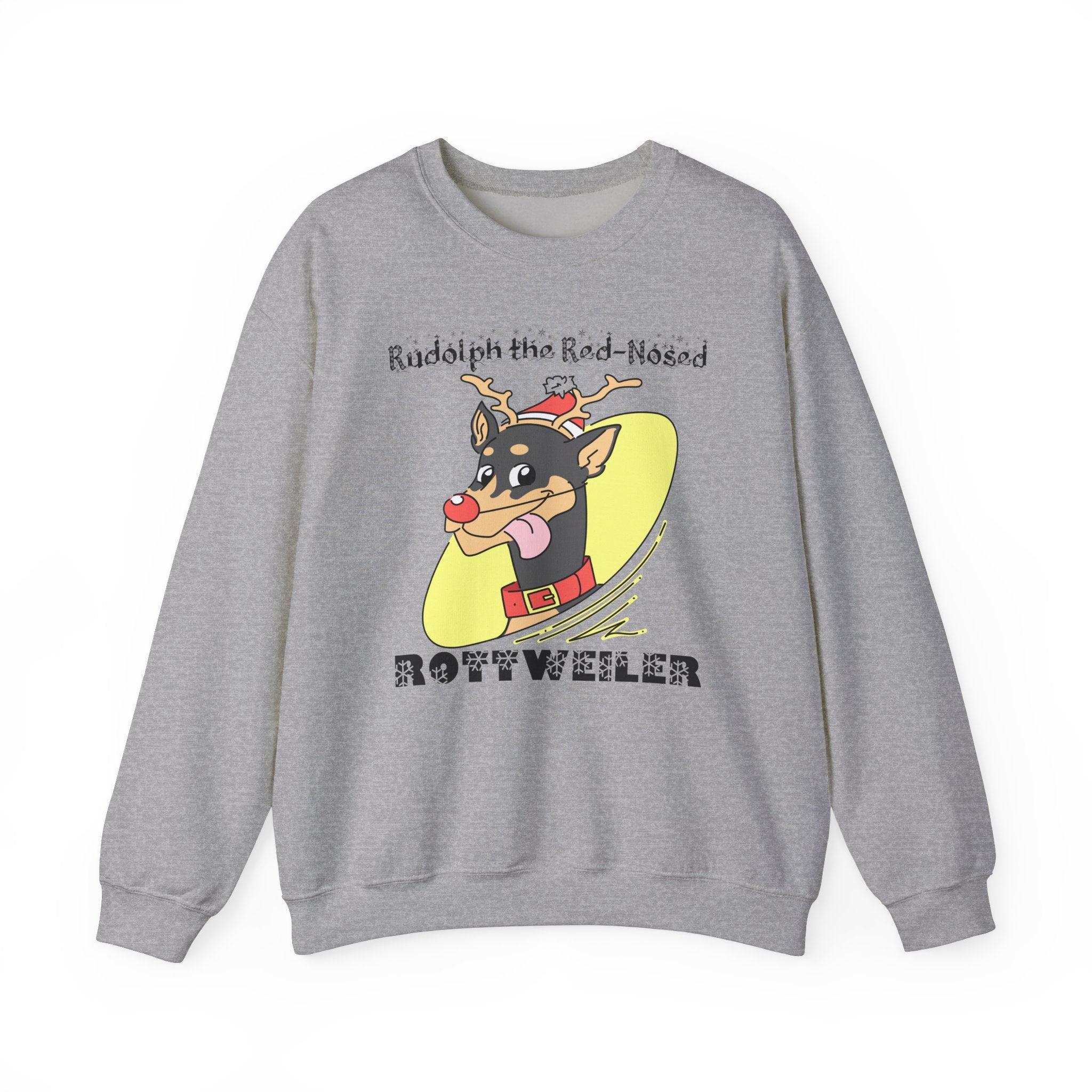 Rudolph The Red-Nosed Rottweiler - Sweatshirt - Witty Twisters Fashions