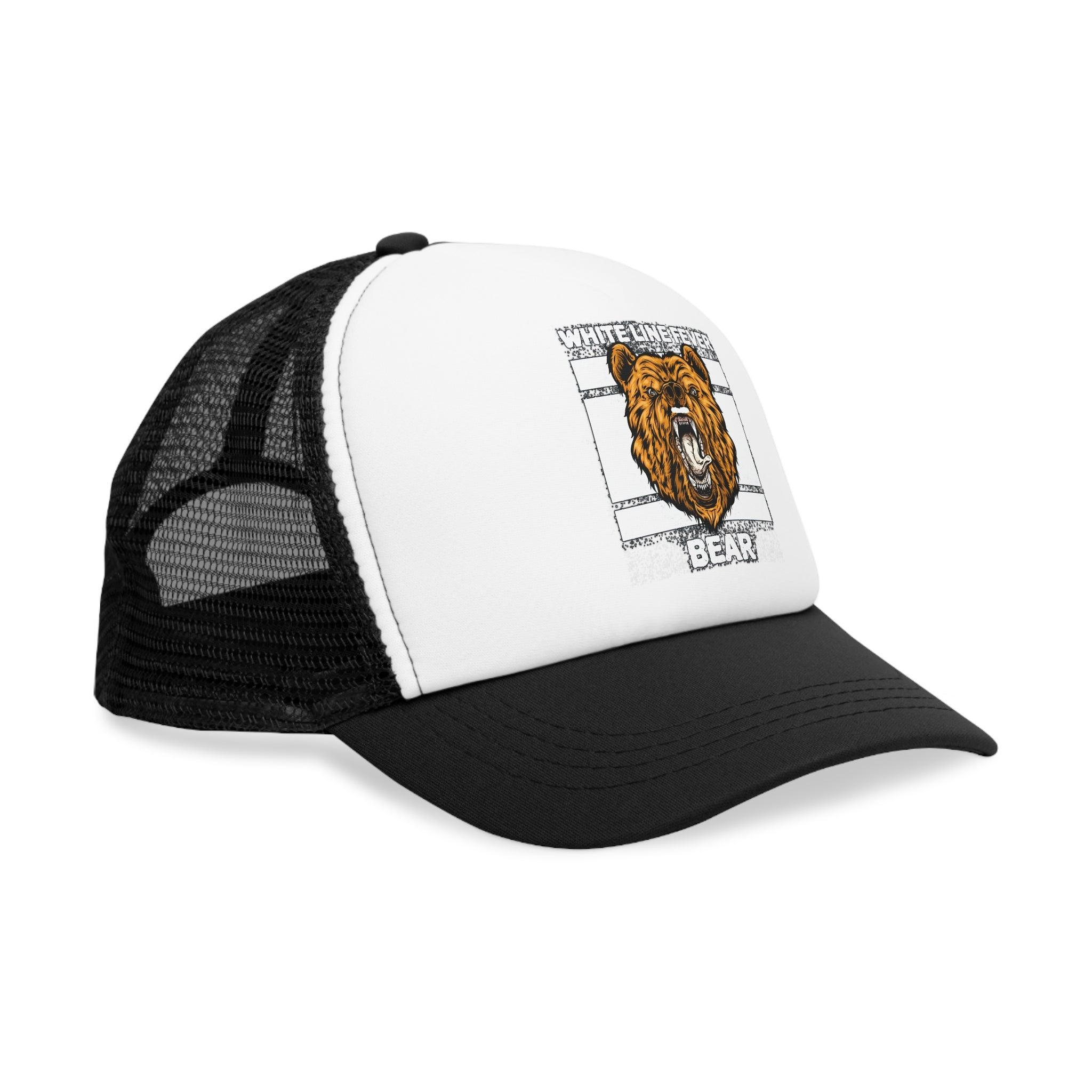White Line Fever Bear - Mesh Trucker Hat - Witty Twisters Fashions