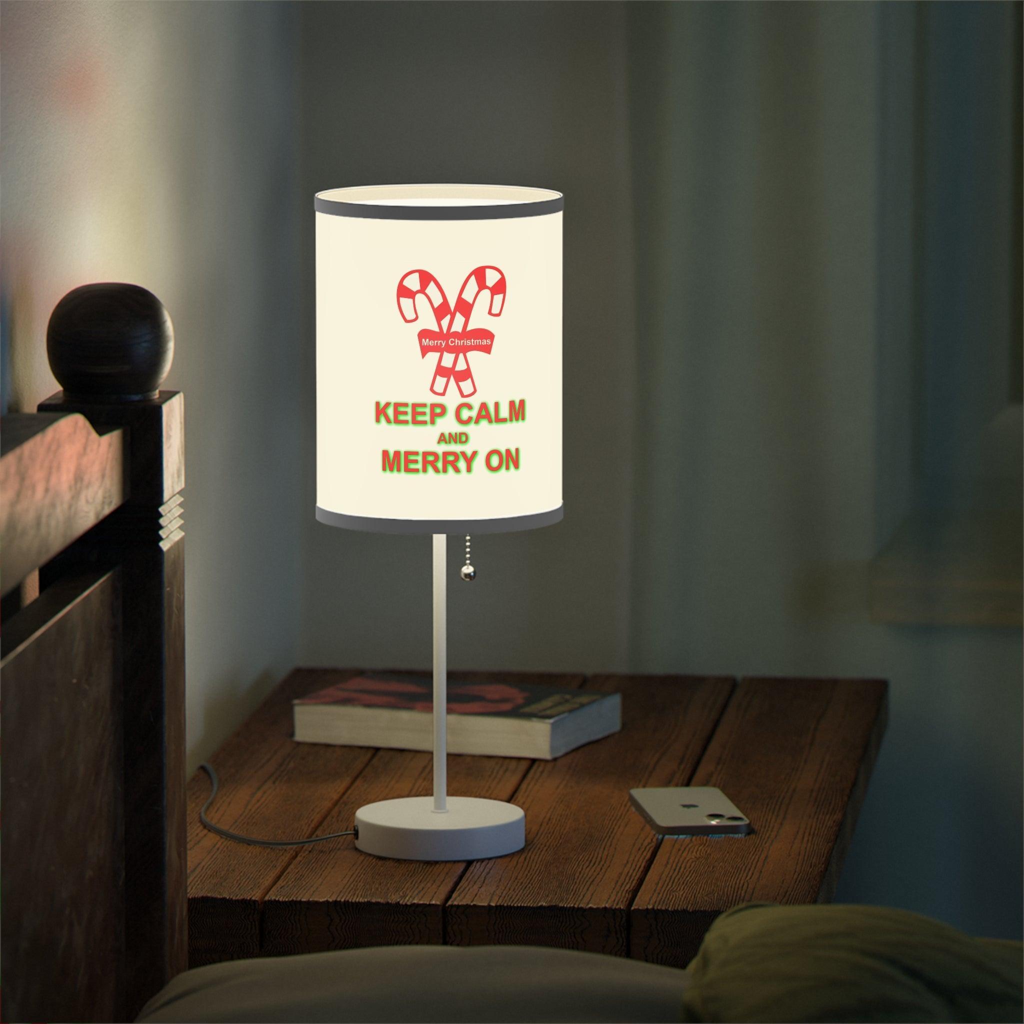 Keep Calm and Merry On - Lamp on a Stand - Witty Twisters Fashions