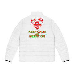 Keep Calm and Merry On - Men’s Puffer Jacket - Witty Twisters Fashions