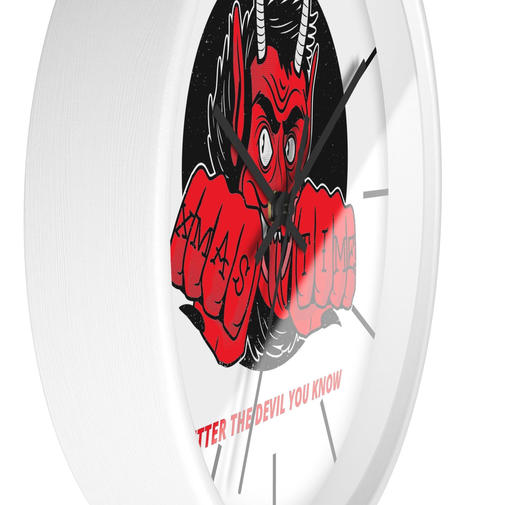 Better the devil you know Xmas time - Wall Clock - Witty Twisters Fashions
