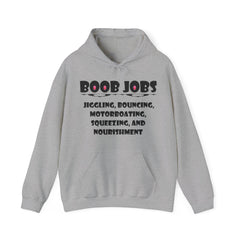 Boob Jobs Jiggling, Bouncing, Motorboating, Squeezing, and Nourishment - Hoodie - Witty Twisters Fashions