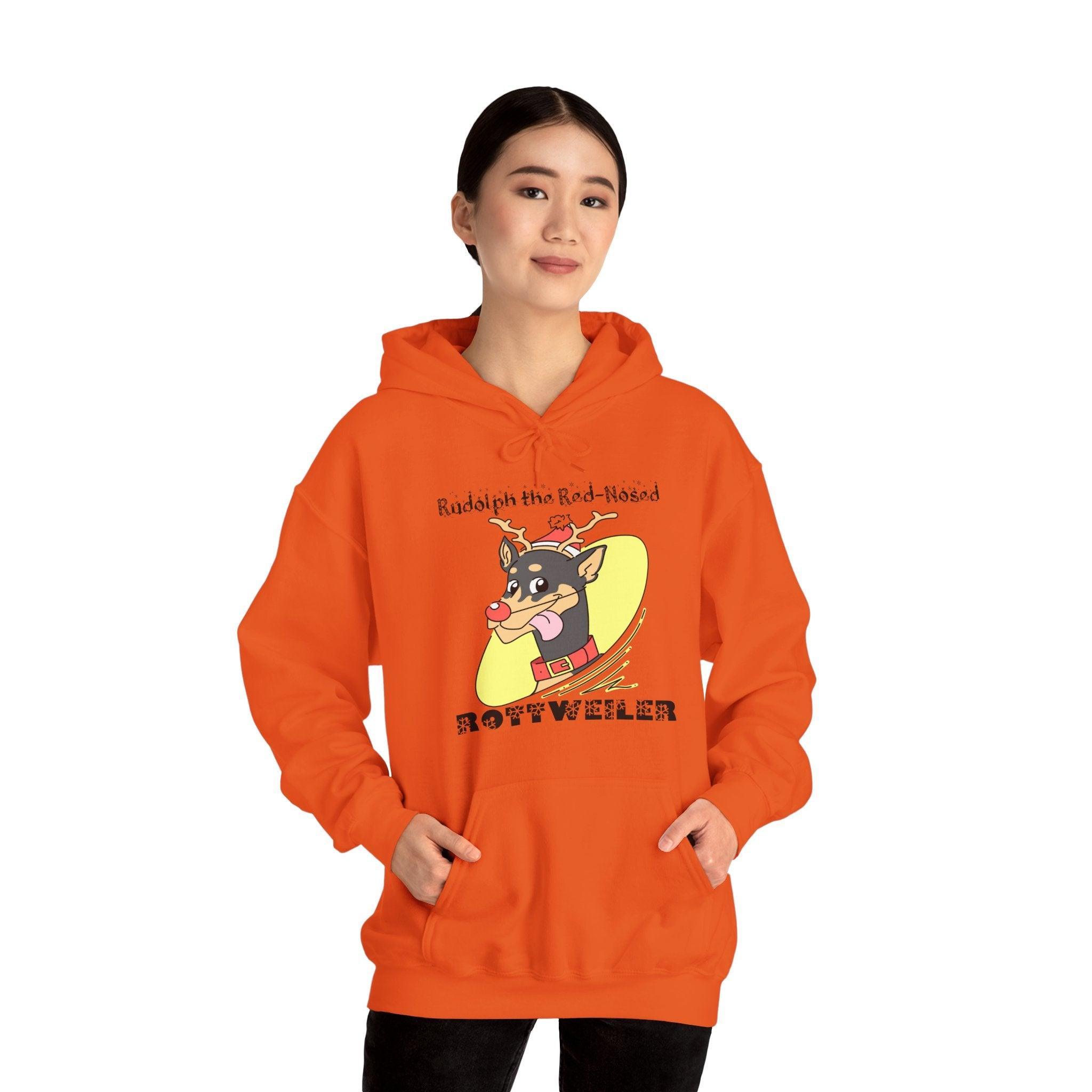 Rudolph The Red-Nosed Rottweiler - Hoodie - Witty Twisters Fashions