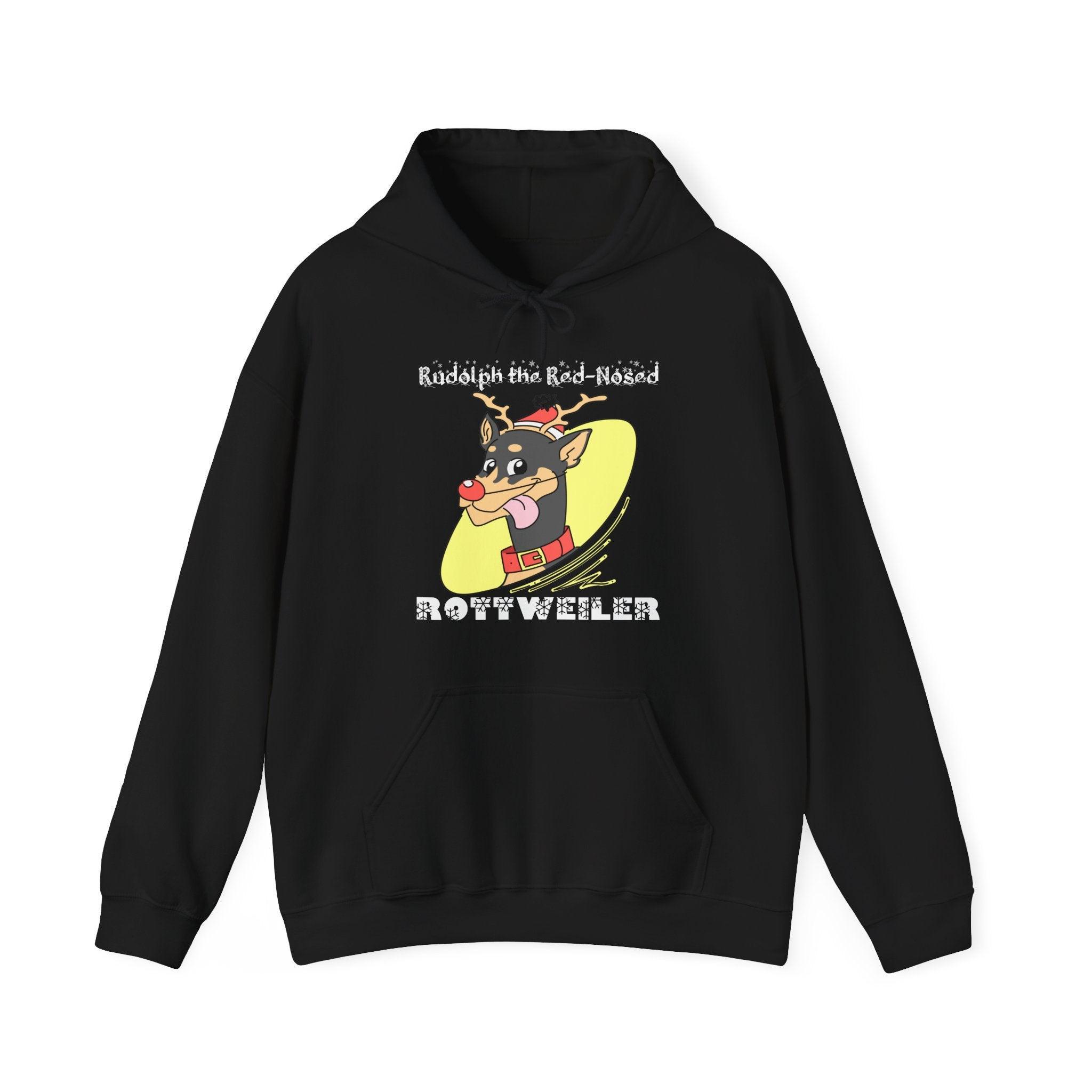 Rudolph The Red-Nosed Rottweiler - Hoodie - Witty Twisters Fashions