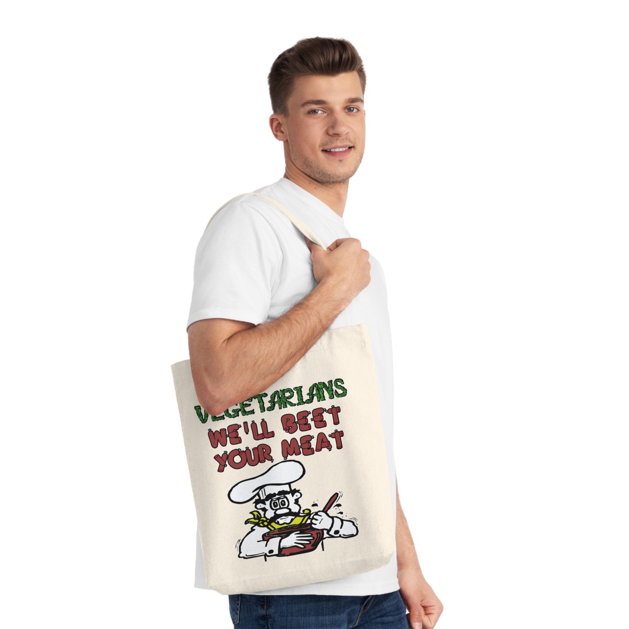 Vegetarians We'll Beet Your Meat - Woven Tote Bag - Witty Twisters Fashions