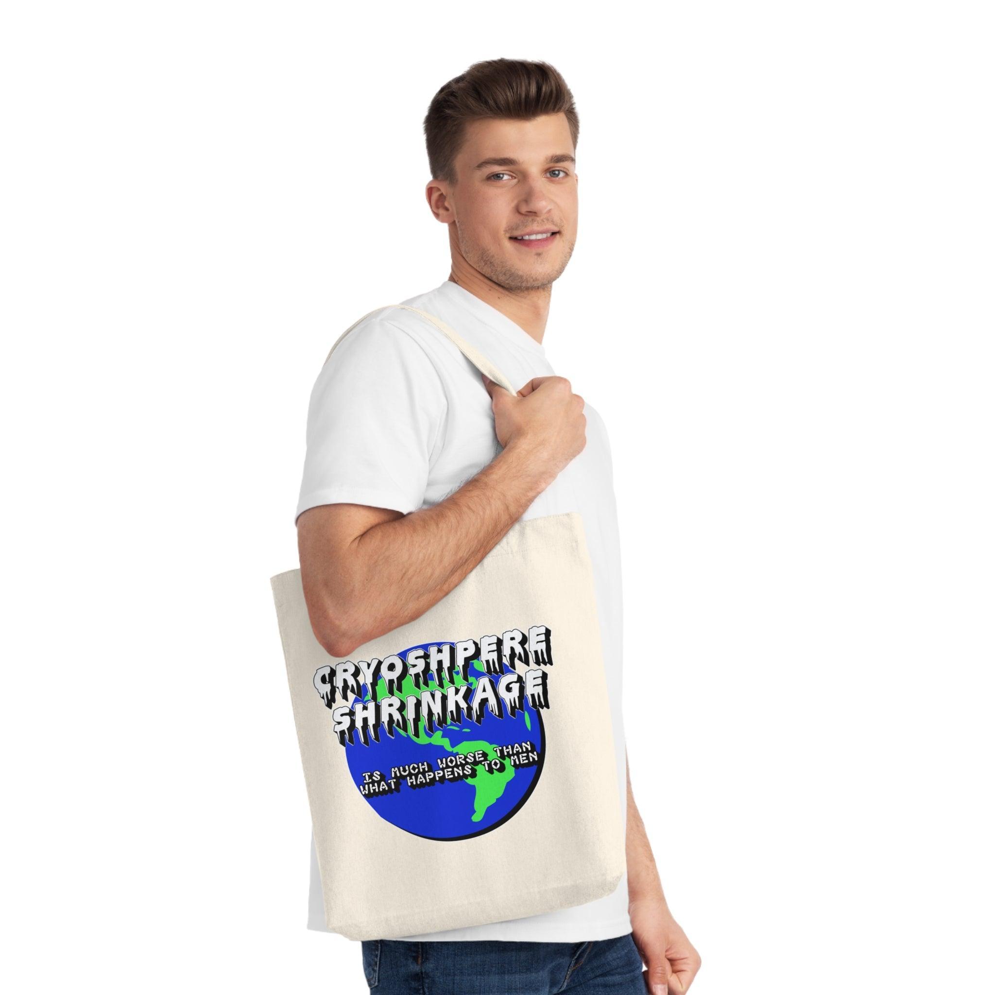 Cryosphere Shrinkage Is much worse than what happens to men - Woven Tote Bag - Witty Twisters Fashions