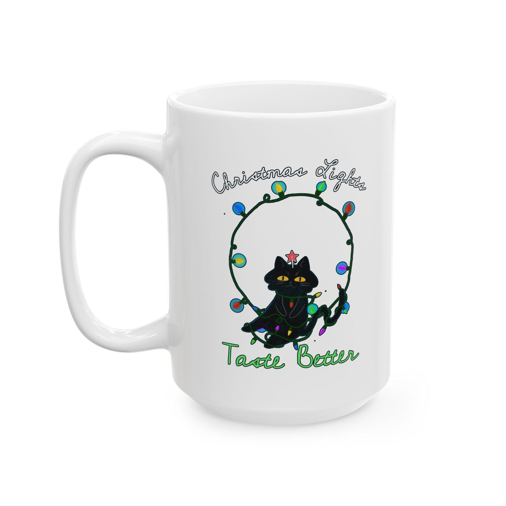 Christmas Lights Taste Better - Ceramic Coffee Mug 11oz, 15oz - Witty Twisters Fashions