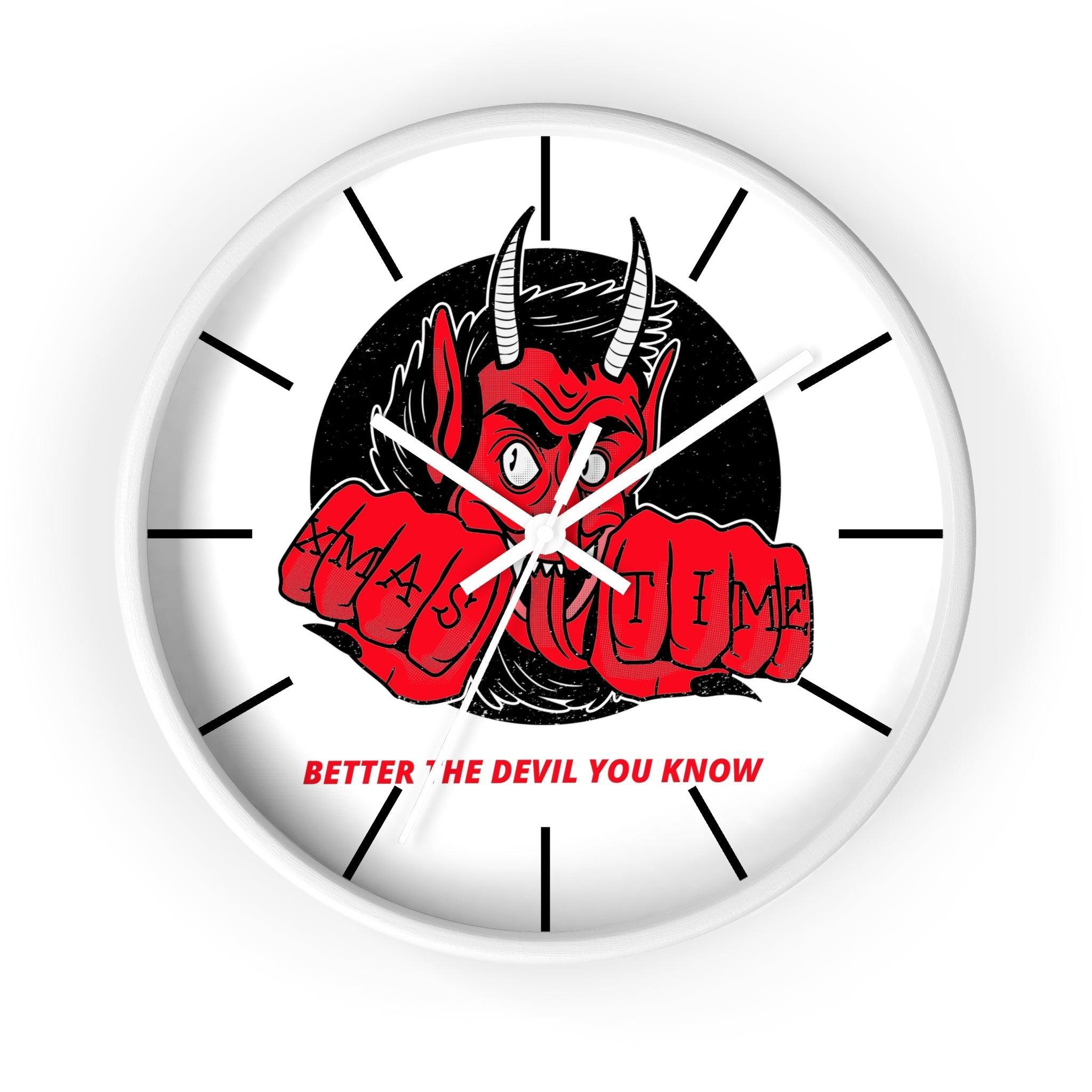 Better the devil you know Xmas time - Wall Clock - Witty Twisters Fashions