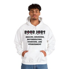 Boob Jobs Jiggling, Bouncing, Motorboating, Squeezing, and Nourishment - Hoodie - Witty Twisters Fashions