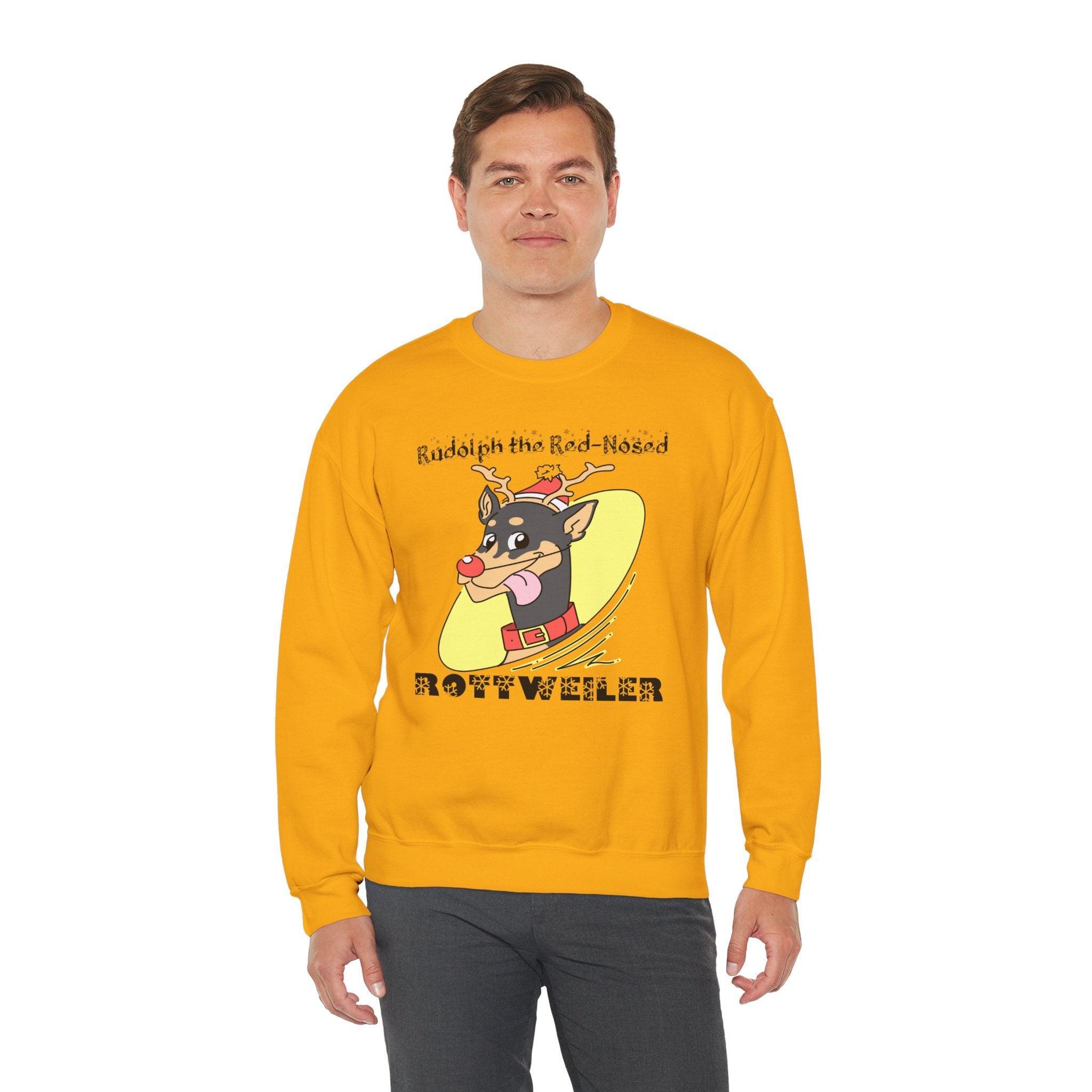 Rudolph The Red-Nosed Rottweiler - Sweatshirt - Witty Twisters Fashions