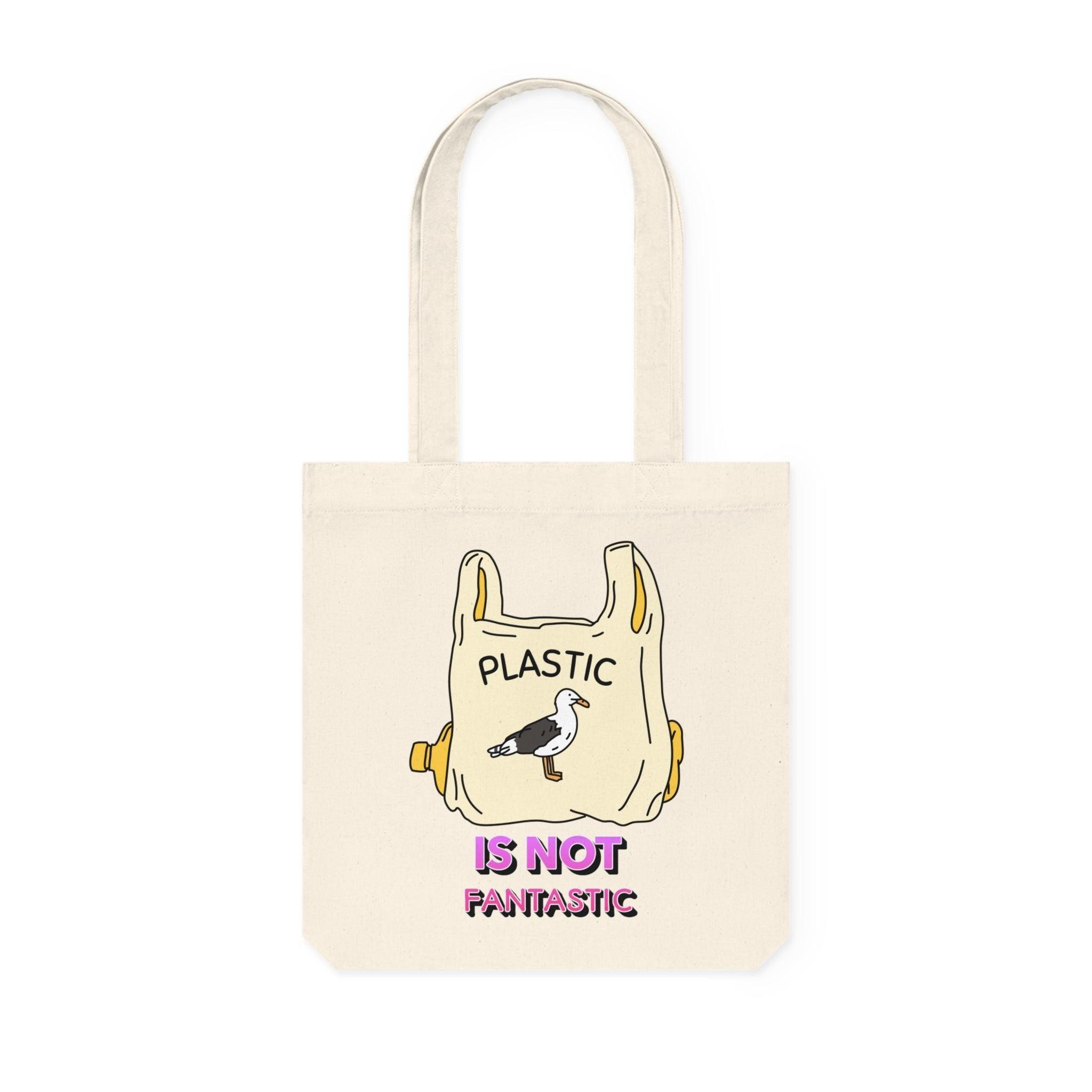 Plastic is not fantastic - Woven Tote Bag - Witty Twisters Fashions