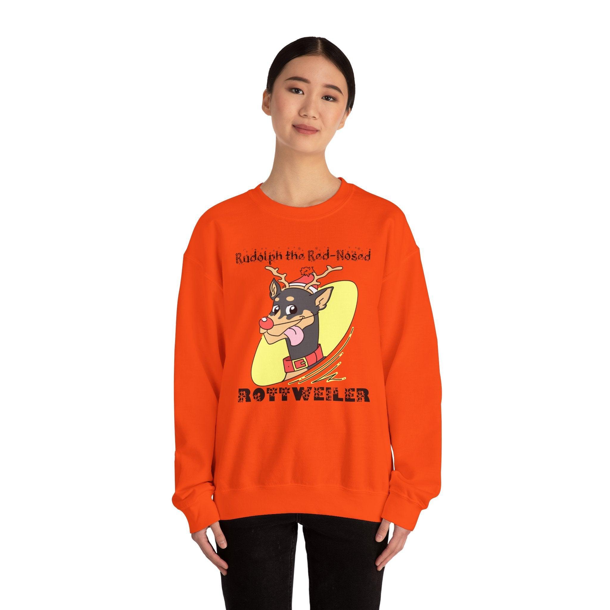 Rudolph The Red-Nosed Rottweiler - Sweatshirt - Witty Twisters Fashions