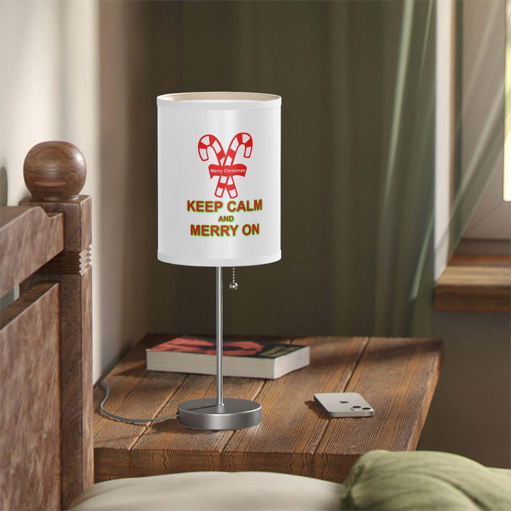 Keep Calm and Merry On - Lamp on a Stand - Witty Twisters Fashions