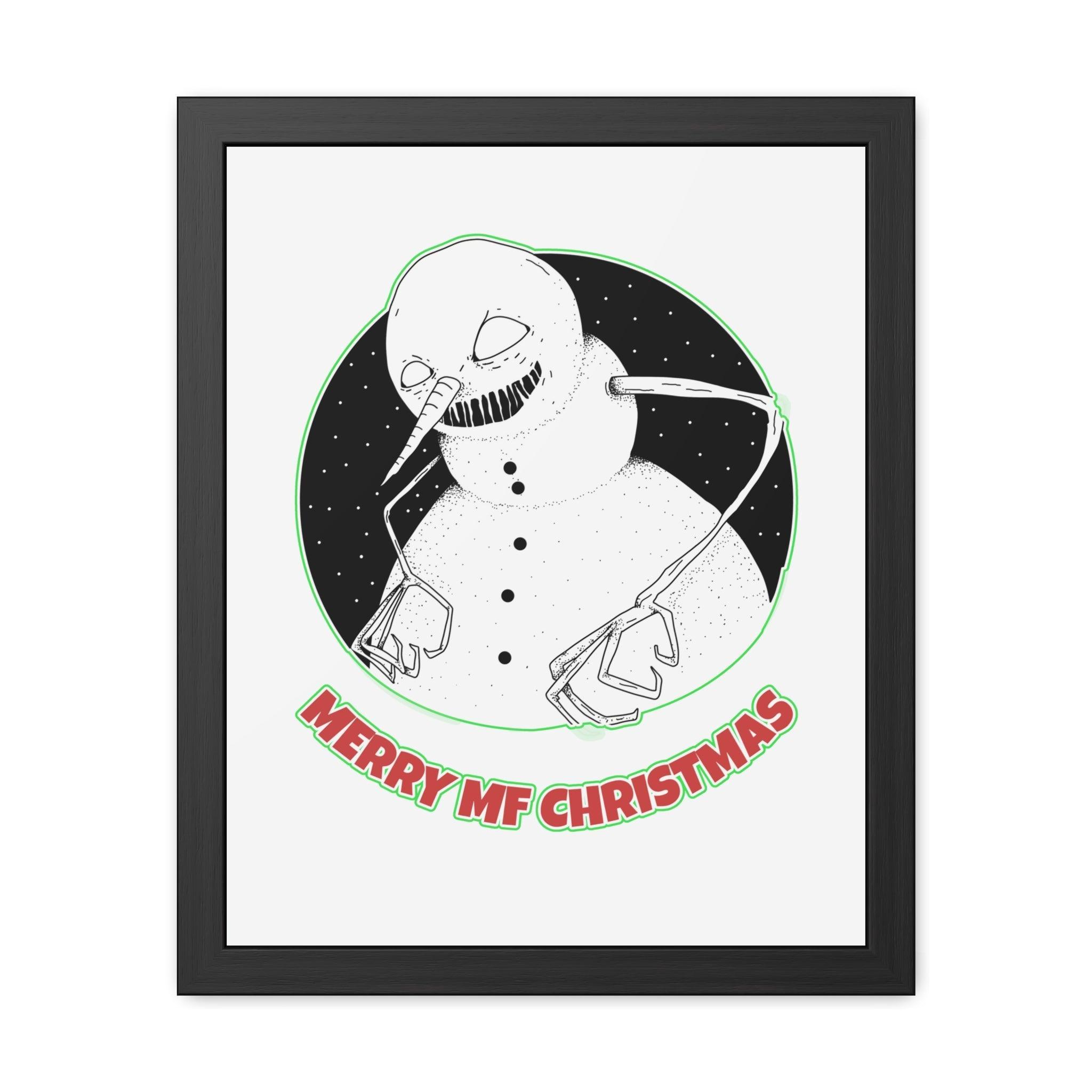 Merry MF Christmas - Framed Poster - Witty Twisters Fashions