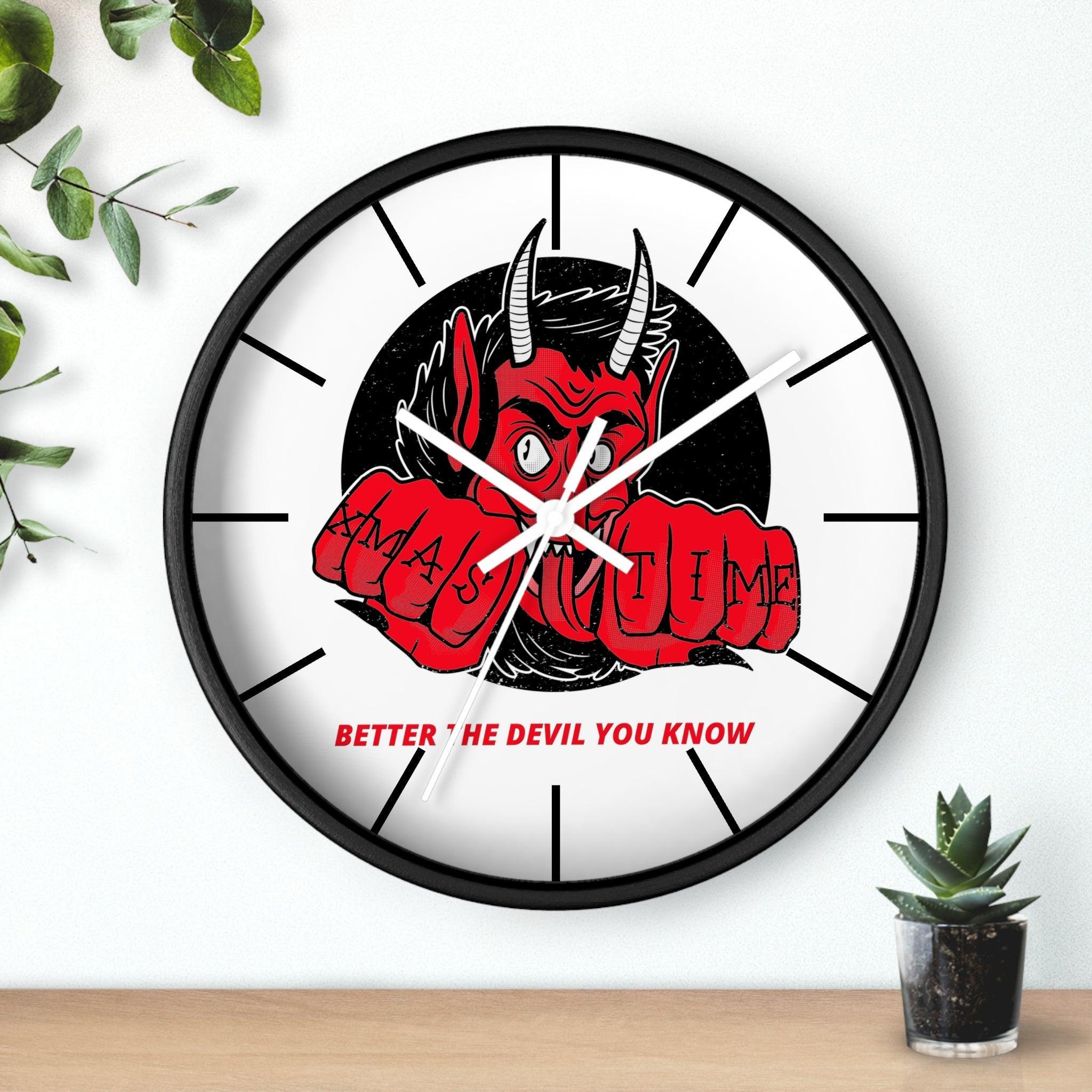 Better the devil you know Xmas time - Wall Clock - Witty Twisters Fashions