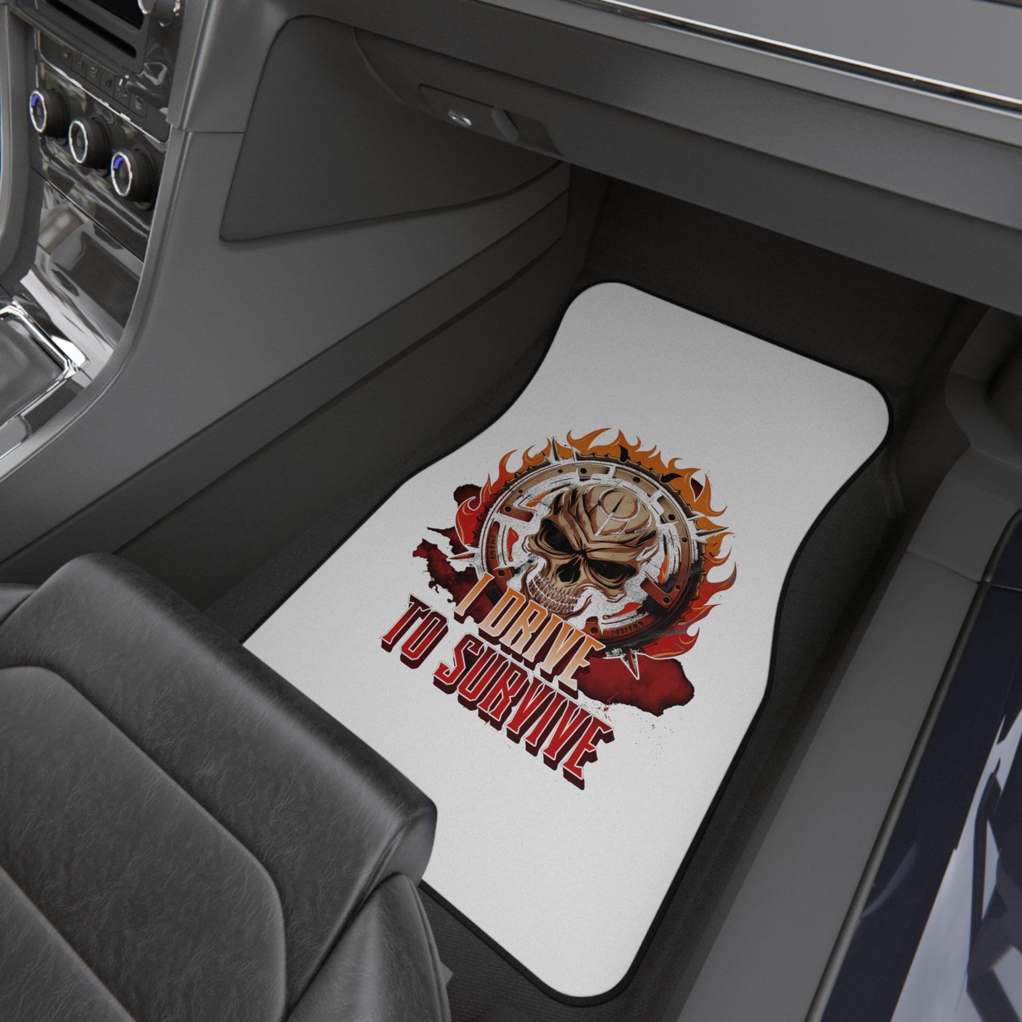 I Drive To Survive - Car Floor Mats Set of 4 - Witty Twisters Fashions