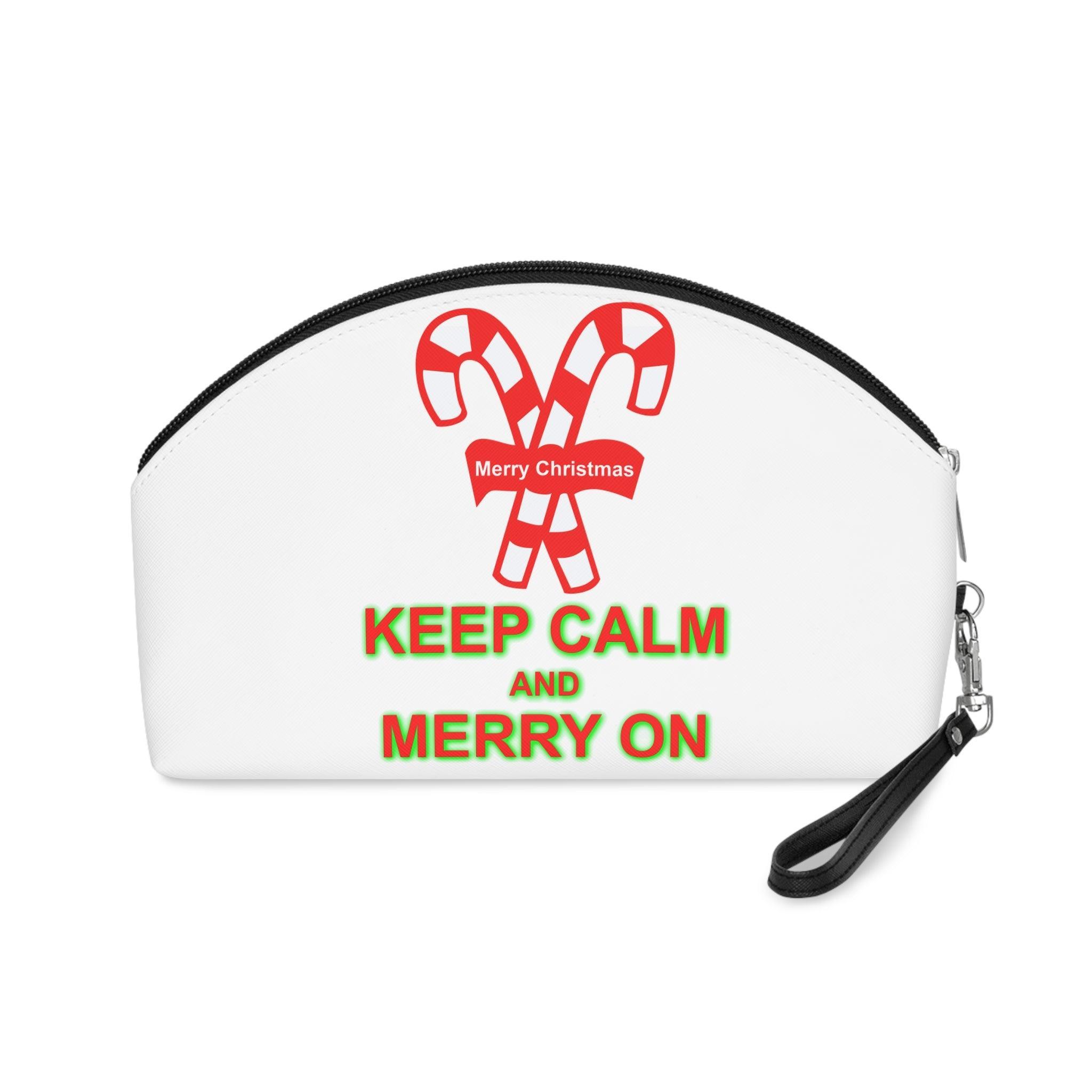 Keep Calm and Merry On - Women’s Makeup Bag or Purse - Witty Twisters Fashions