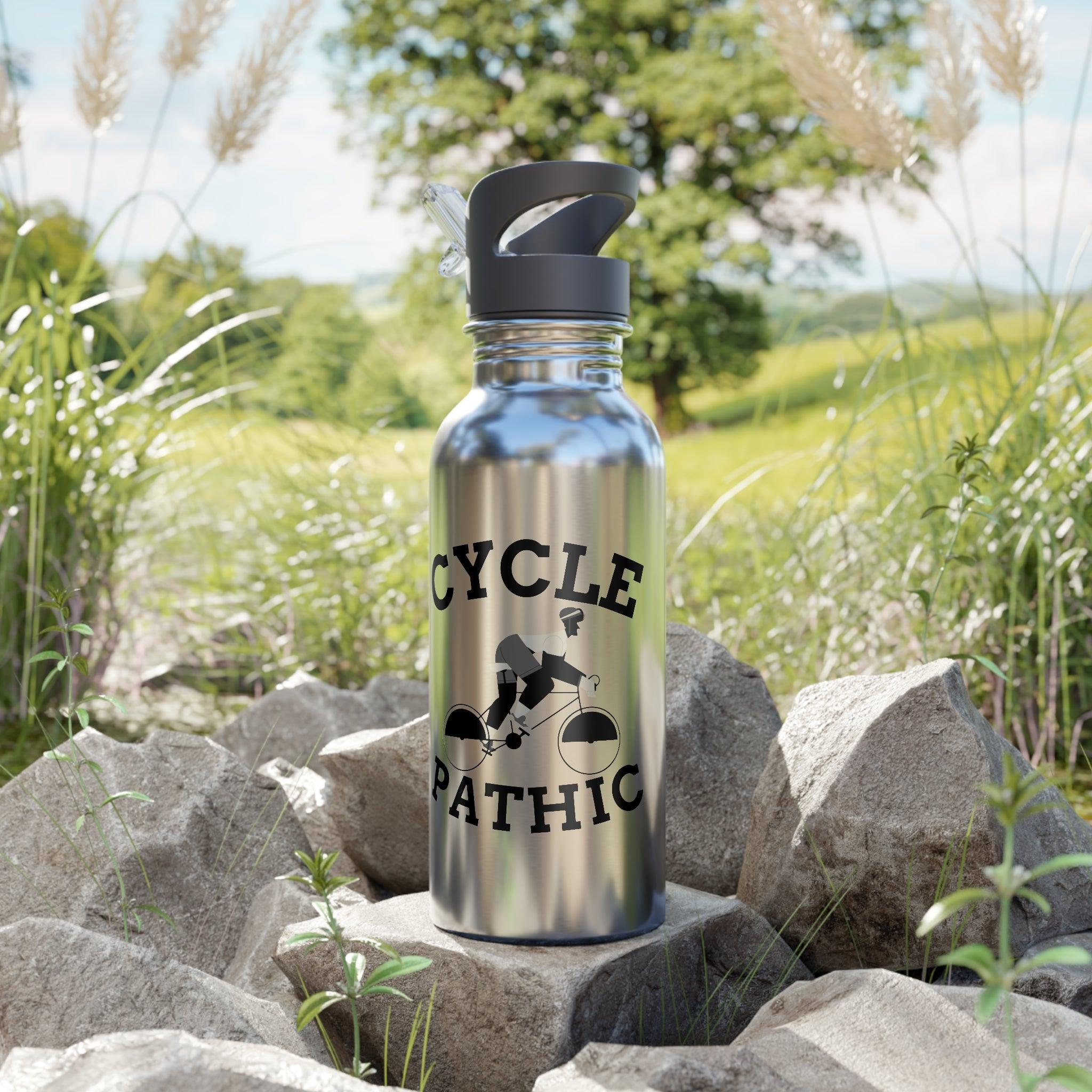 Cycle Pathic - Stainless Steel Water Bottle With Straw, 20oz - Witty Twisters Fashions