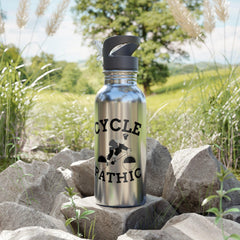 Cycle Pathic - Stainless Steel Water Bottle With Straw, 20oz - Witty Twisters Fashions