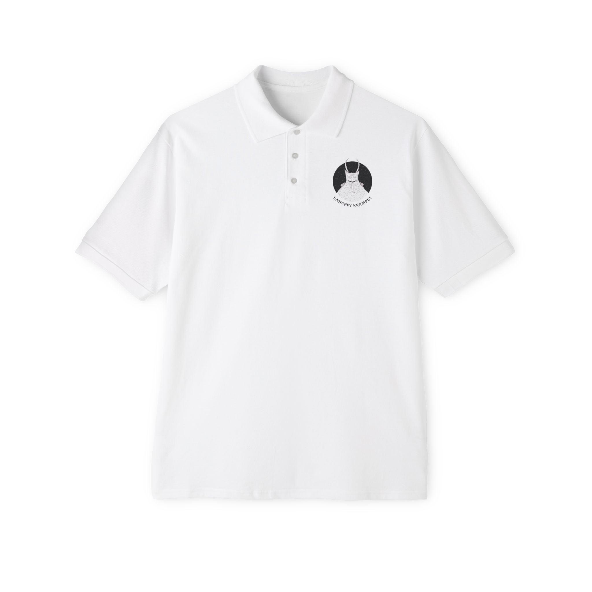Unhappy Krampus - Men's Piqué Polo Shirt - Witty Twisters Fashions