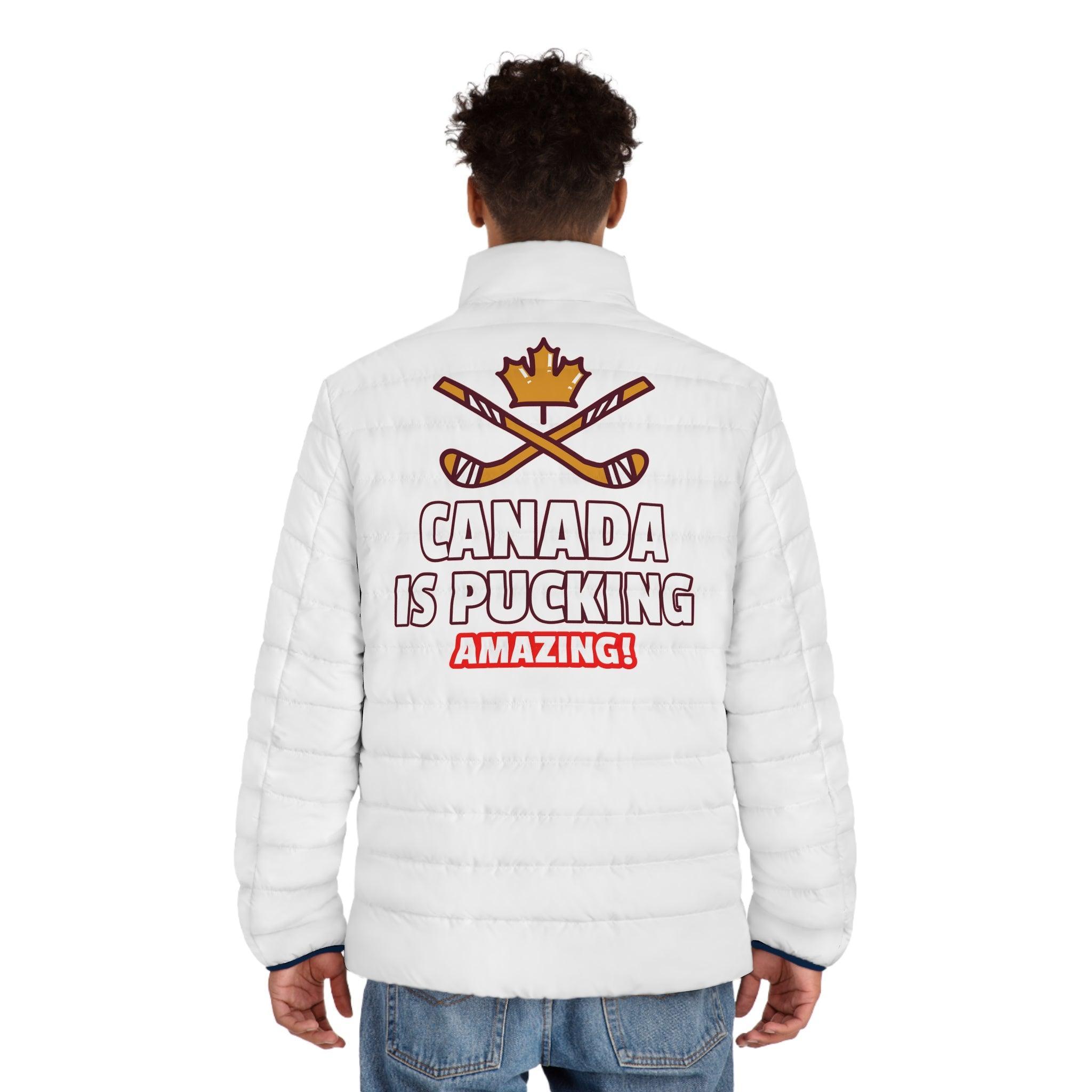 Canada Is Pucking Amazing! - Men's Puffer Jacket - Witty Twisters Fashions