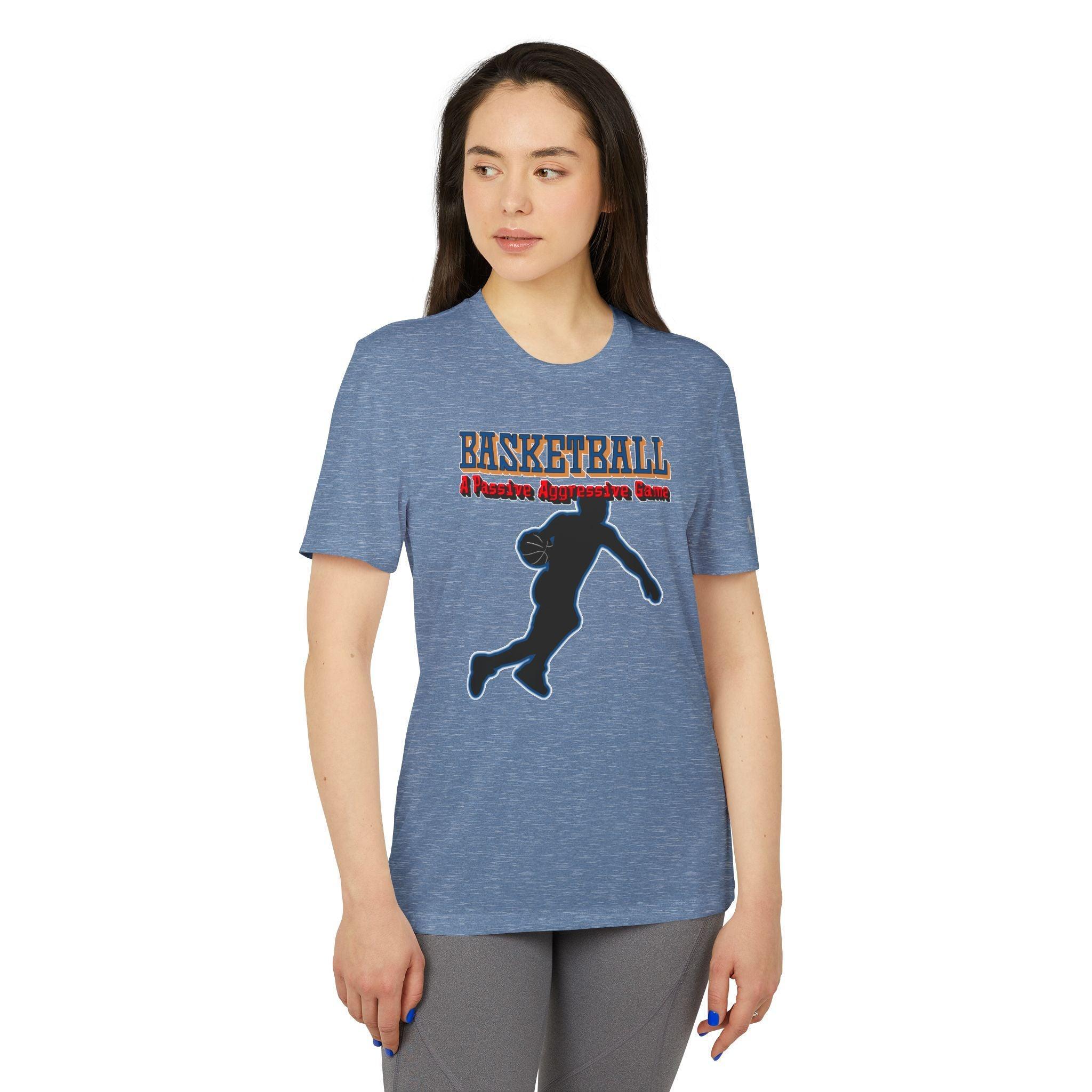 Basketball A Passive Aggressive Game - adidas® Unisex Sport T-shirt - Witty Twisters Fashions